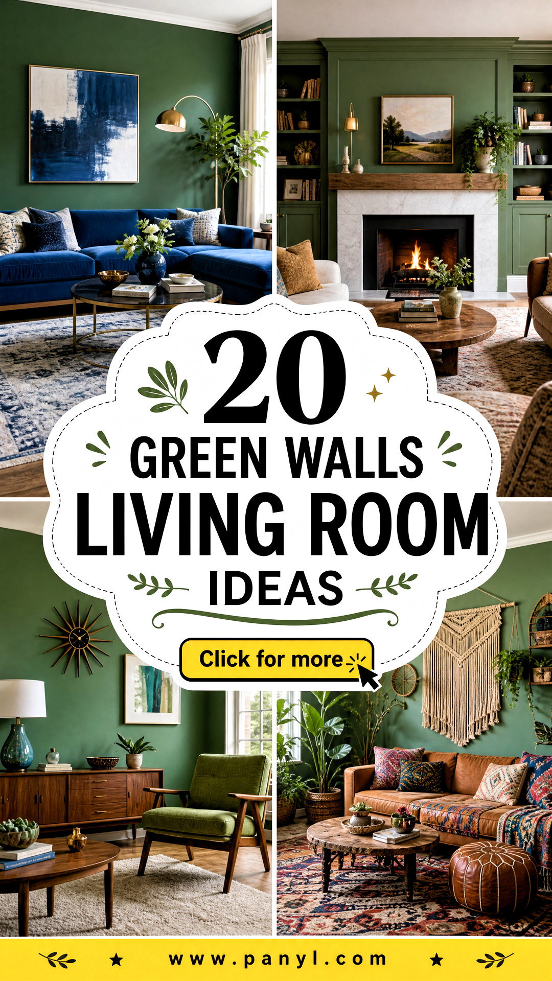 20 Green Walls Living Room Ideas for a Fresh Calm Space - 20 Green Walls Living Room Ideas for a Fresh, Calm Space