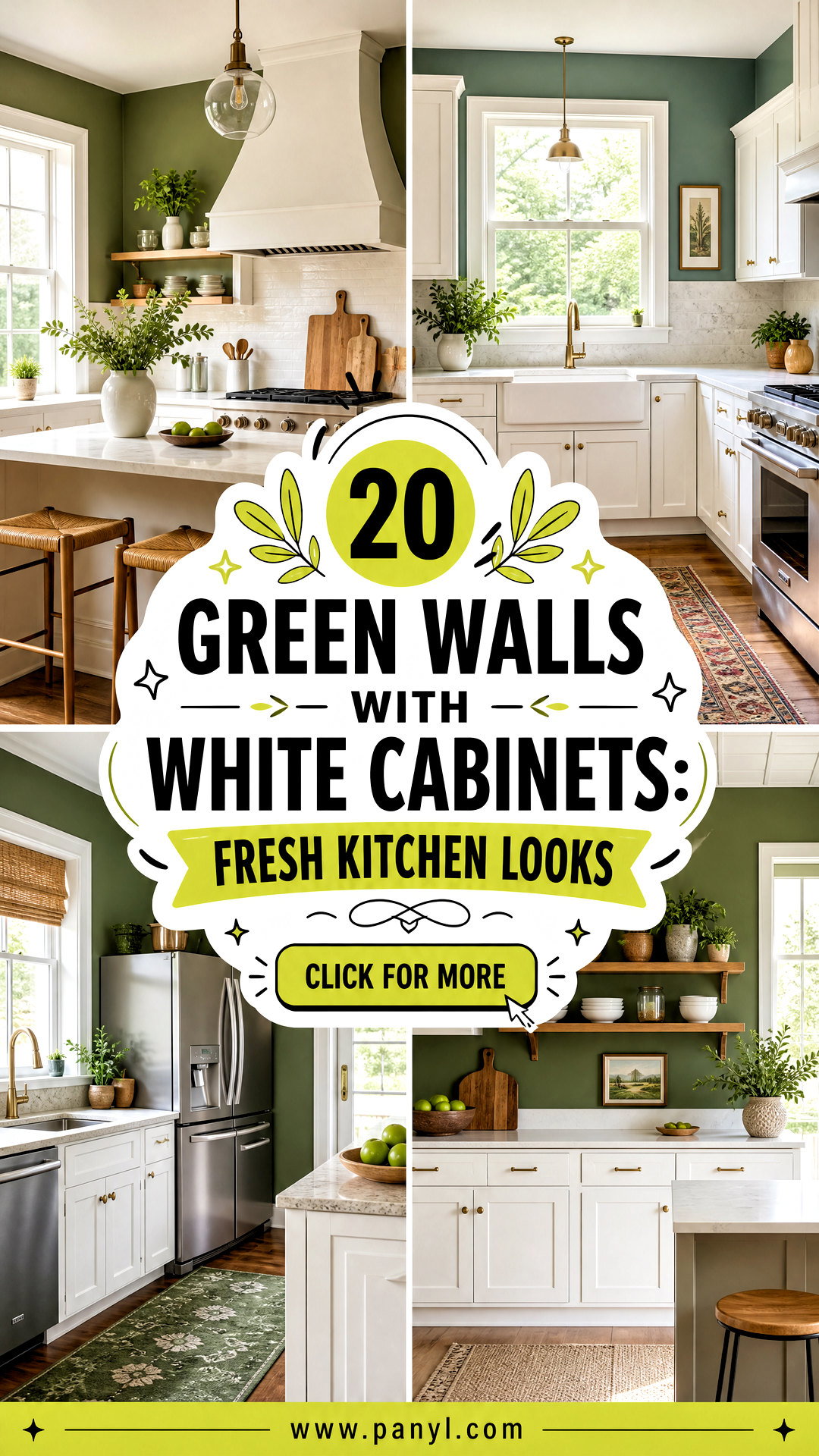 20 Green Walls With White Cabinets Fresh Kitchen Looks - 20 Green Walls With White Cabinets: Fresh Kitchen Looks