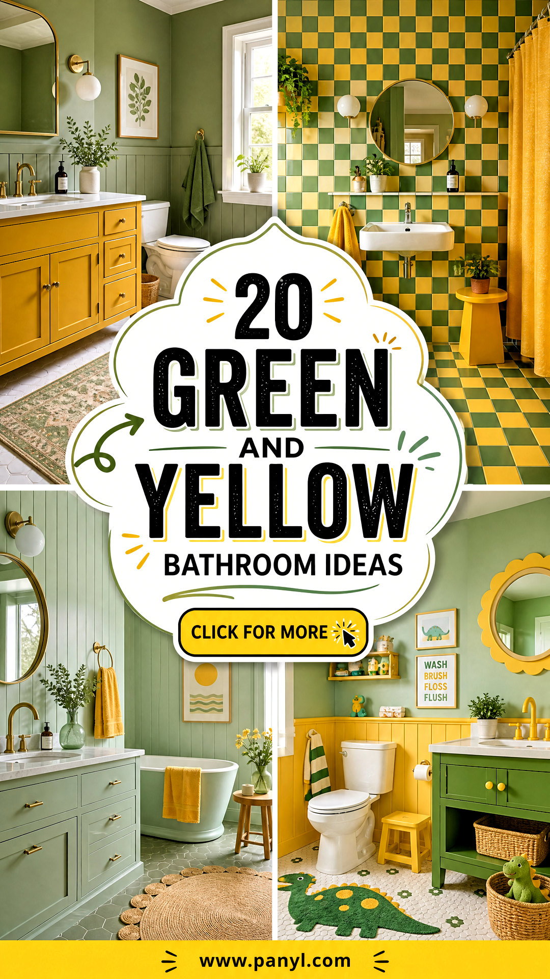 20 Green and Yellow Bathroom Ideas for a Cheerful Update - 20 Green and Yellow Bathroom Ideas for a Cheerful Update