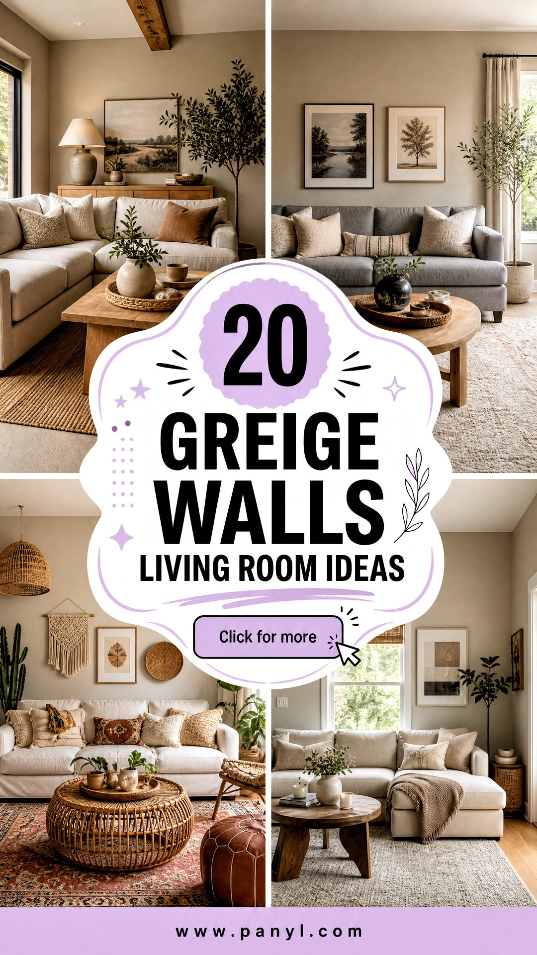 20 Greige Walls Living Room Ideas for a Warm Modern Home - 20 Greige Walls Living Room Ideas for a Warm Modern Home