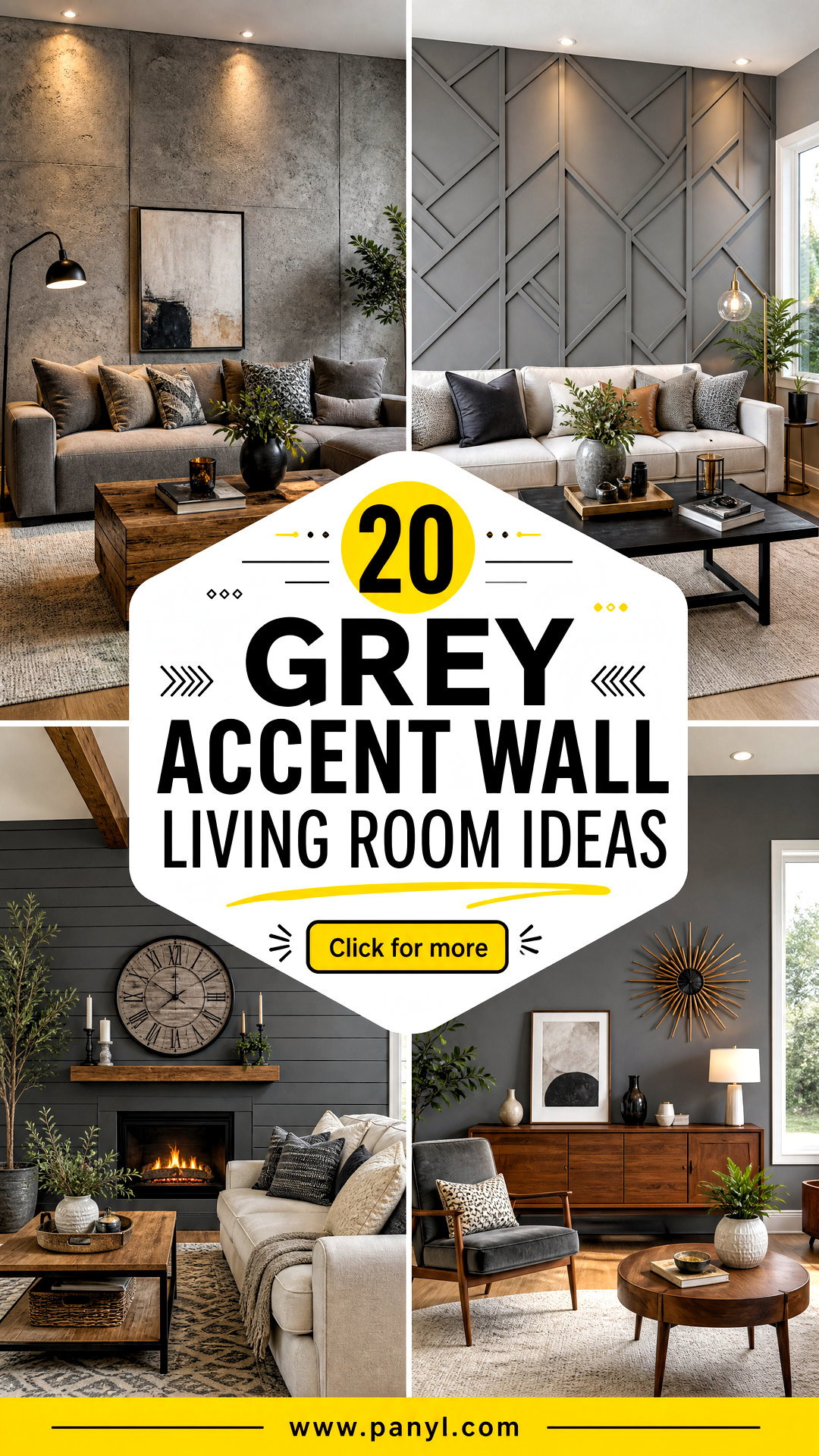 20 Grey Accent Wall Living Room Ideas for Chic Modern Homes - 20 Grey Accent Wall Living Room Ideas for Chic, Modern Homes