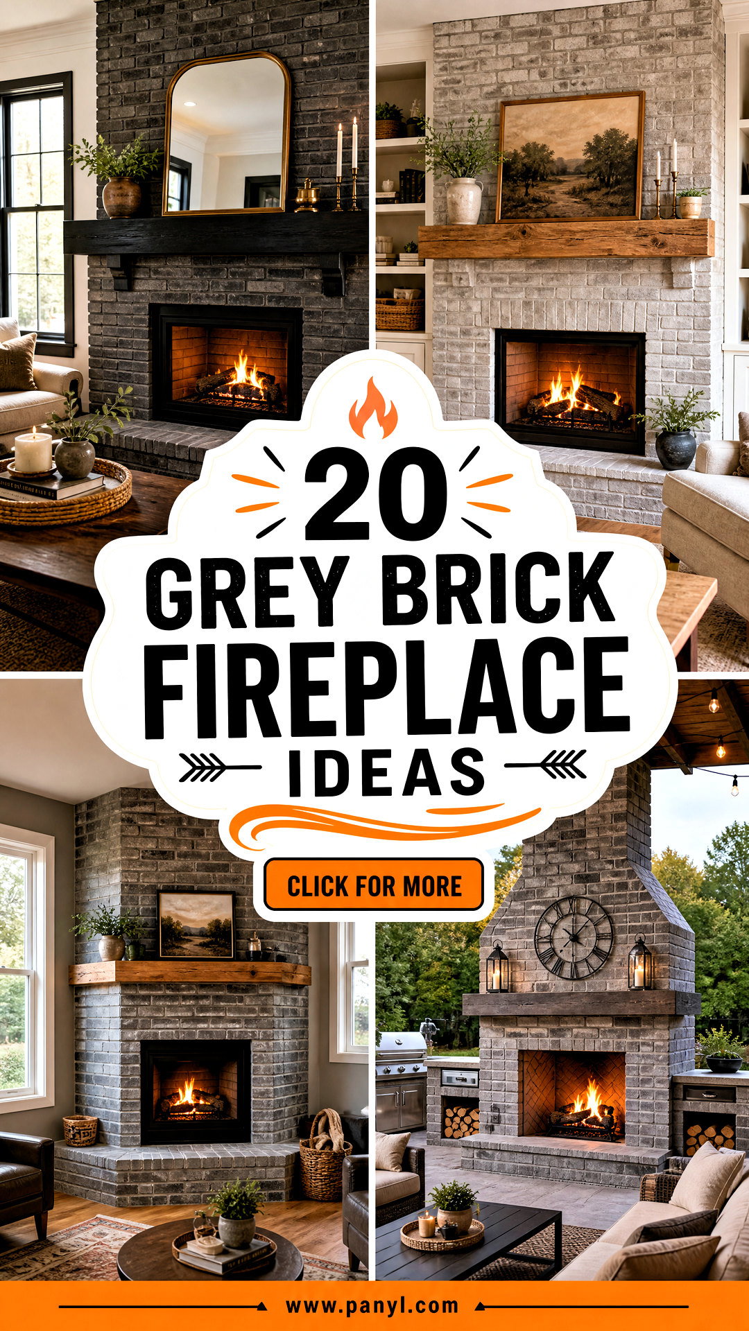 20 Grey Brick Fireplace Ideas for a Striking Cozy Focal Point - 20 Grey Brick Fireplace Ideas for a Striking Cozy Focal Point