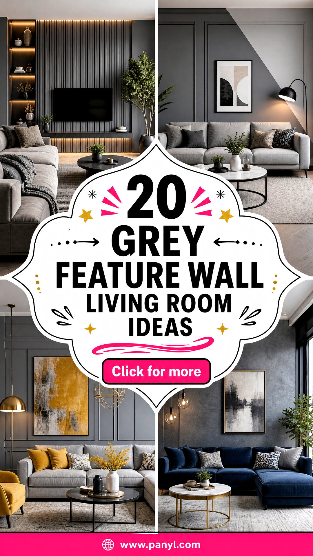 20 Grey Feature Wall Living Room Ideas With Striking Style - 20 Grey Feature Wall Living Room Ideas With Striking Style