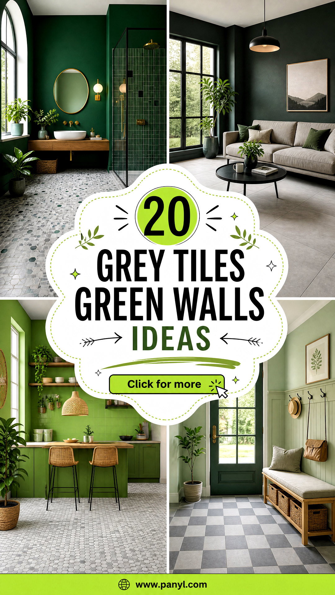 20 Grey Tiles Green Walls Ideas for Fresh Modern Spaces - 20 Grey Tiles Green Walls Ideas for Fresh, Modern Spaces