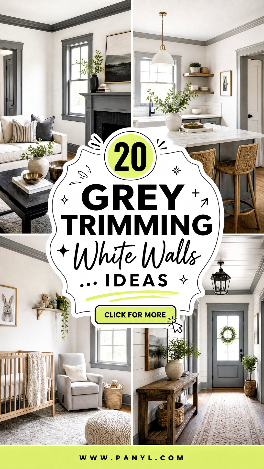 20 Grey Trimming White Walls Ideas for a Crisp Modern Home - 20 Grey Trimming White Walls Ideas for a Crisp, Modern Home