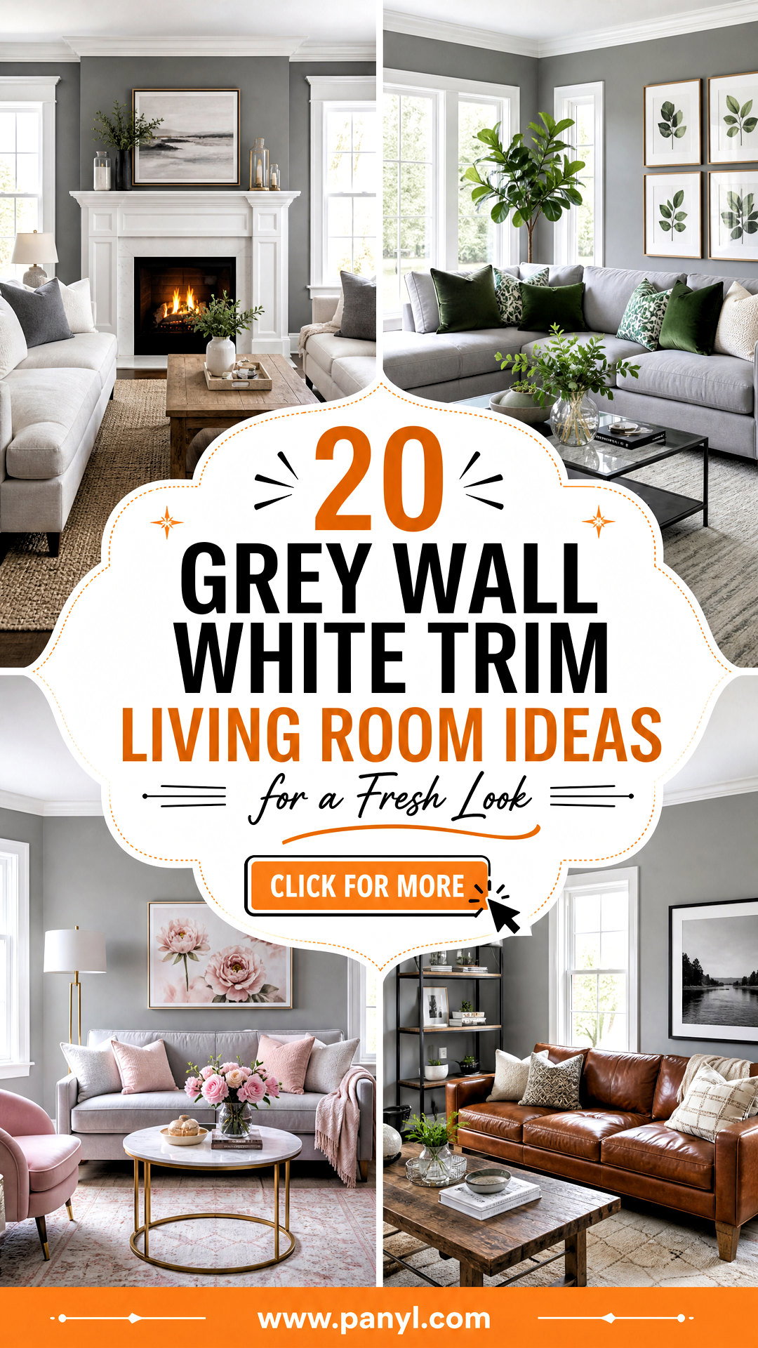 20 Grey Wall White Trim Living Room Ideas for a Fresh Look - 20 Grey Wall White Trim Living Room Ideas for a Fresh Look