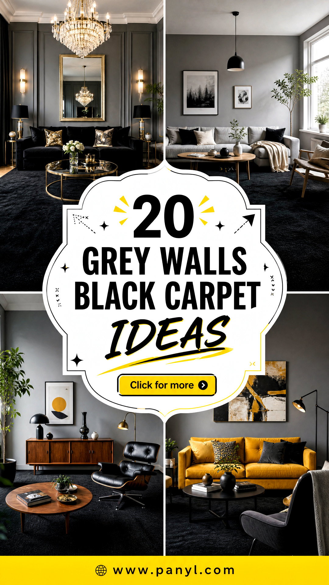 20 Grey Walls Black Carpet Ideas for Sleek Dramatic Rooms - 20 Grey Walls Black Carpet Ideas for Sleek, Dramatic Rooms
