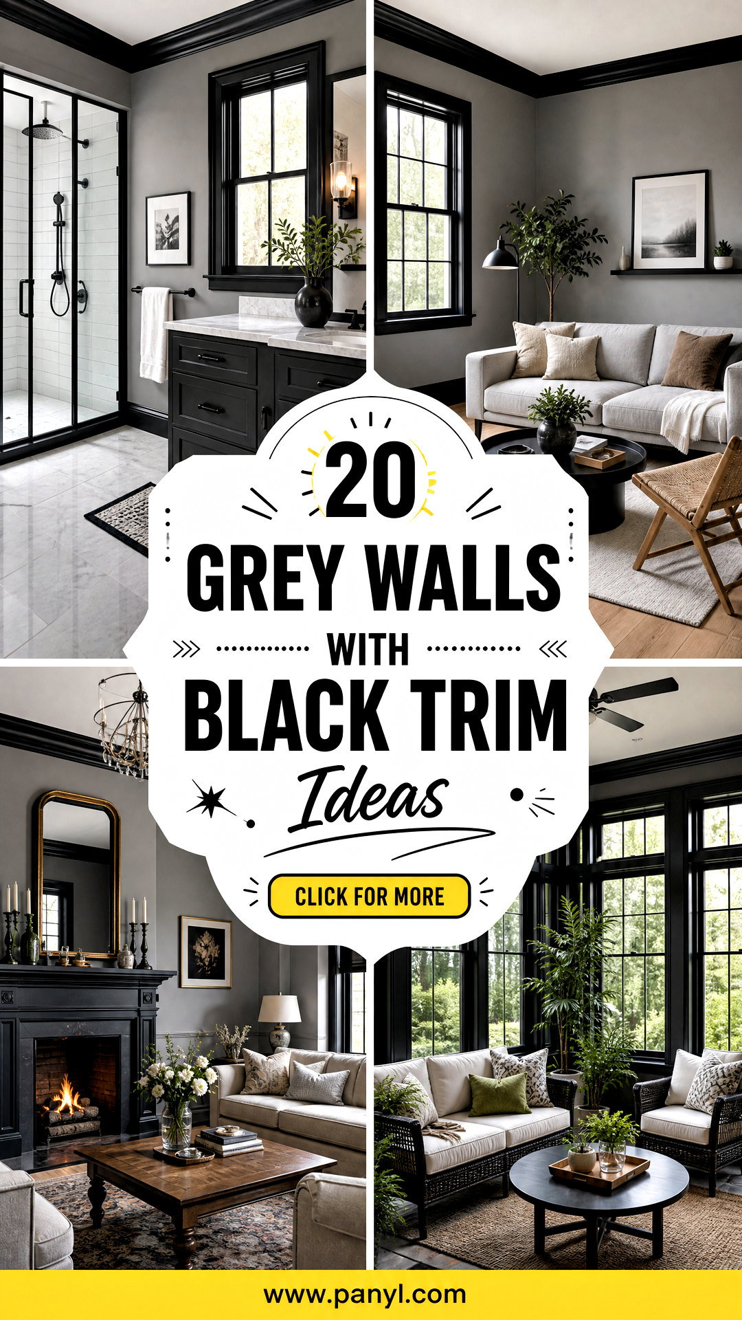20 Grey Walls With Black Trim Ideas for a Bold Modern Home - 20 Grey Walls With Black Trim Ideas for a Bold Modern Home