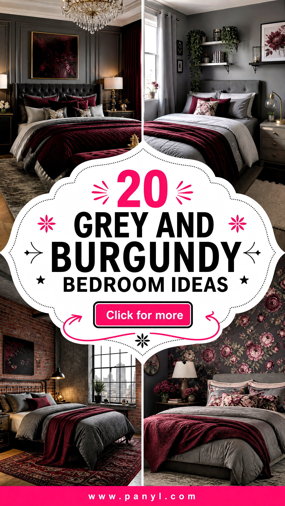 20 Grey and Burgundy Bedroom Ideas for a Stylish Retreat - 20 Grey and Burgundy Bedroom Ideas for a Stylish Retreat