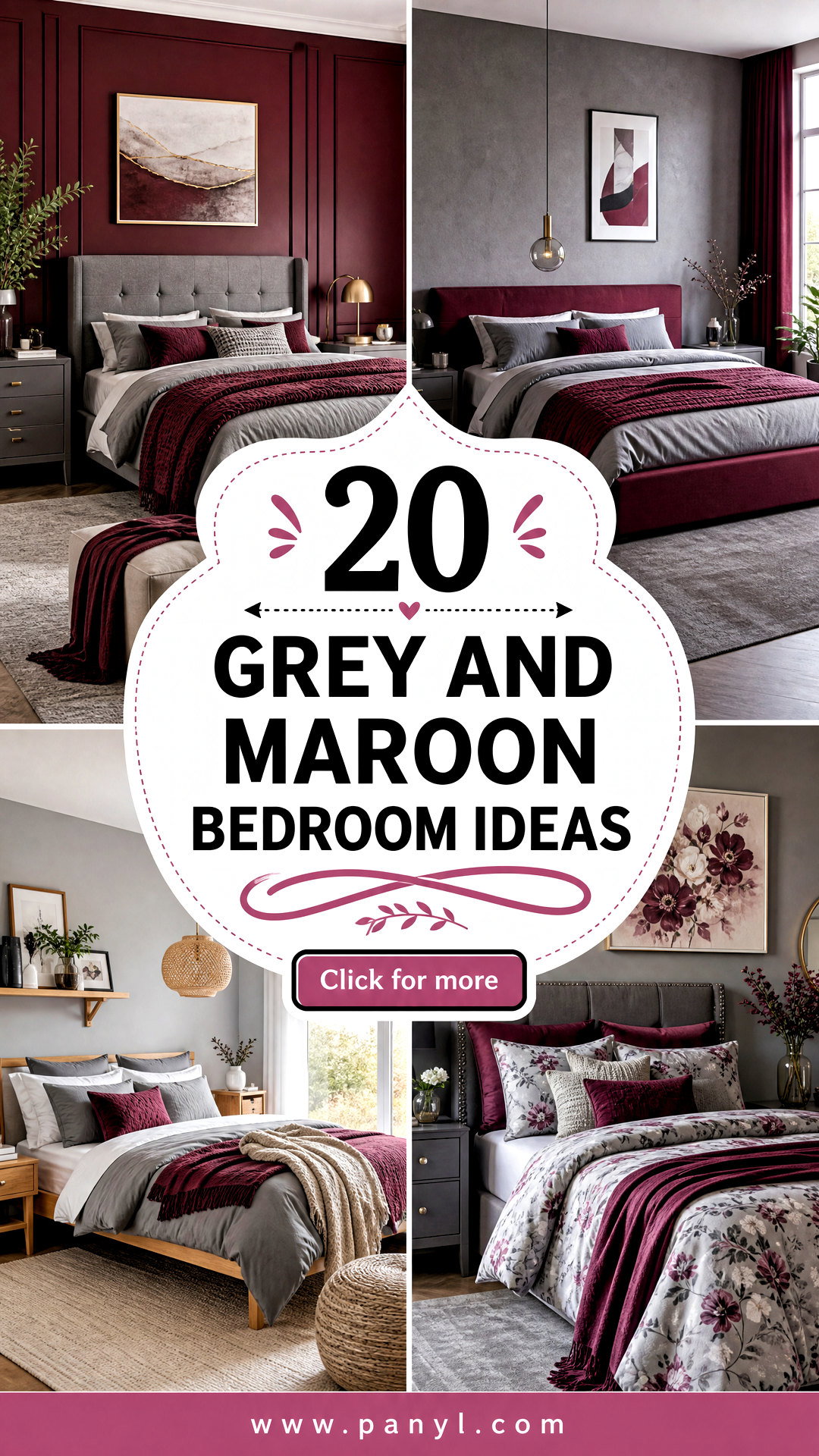 20 Grey and Maroon Bedroom Ideas for a Rich Relaxing Retreat - 20 Grey and Maroon Bedroom Ideas for a Rich, Relaxing Retreat