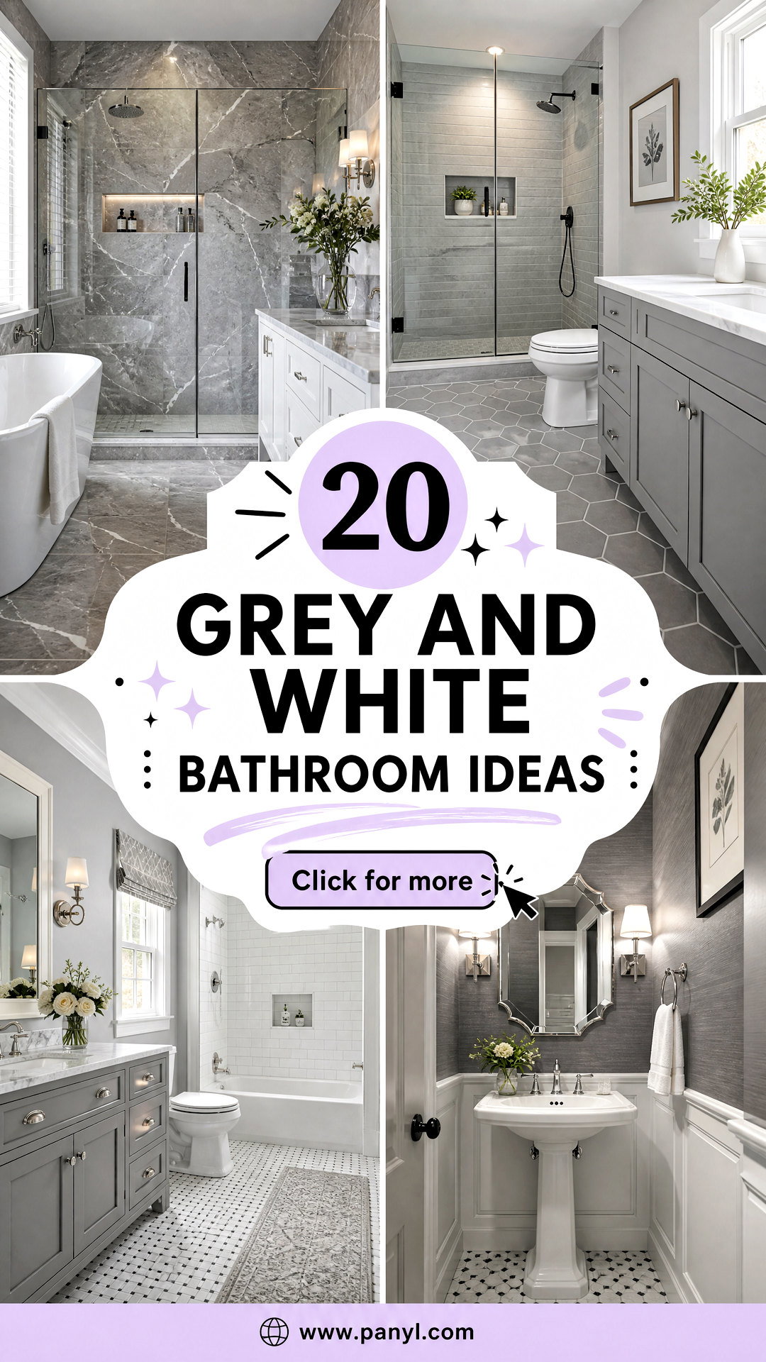 20 Grey and White Bathroom Ideas for a Timeless Spa Look - 20 Grey and White Bathroom Ideas for a Timeless Spa Look