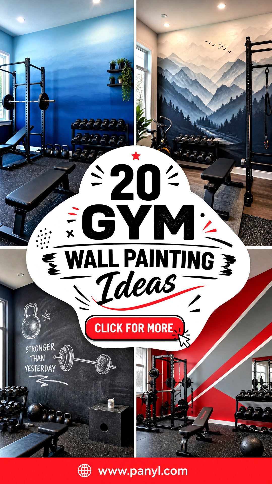 20 Gym Wall Painting Ideas for an Energizing Home Workout - 20 Gym Wall Painting Ideas for an Energizing Home Workout