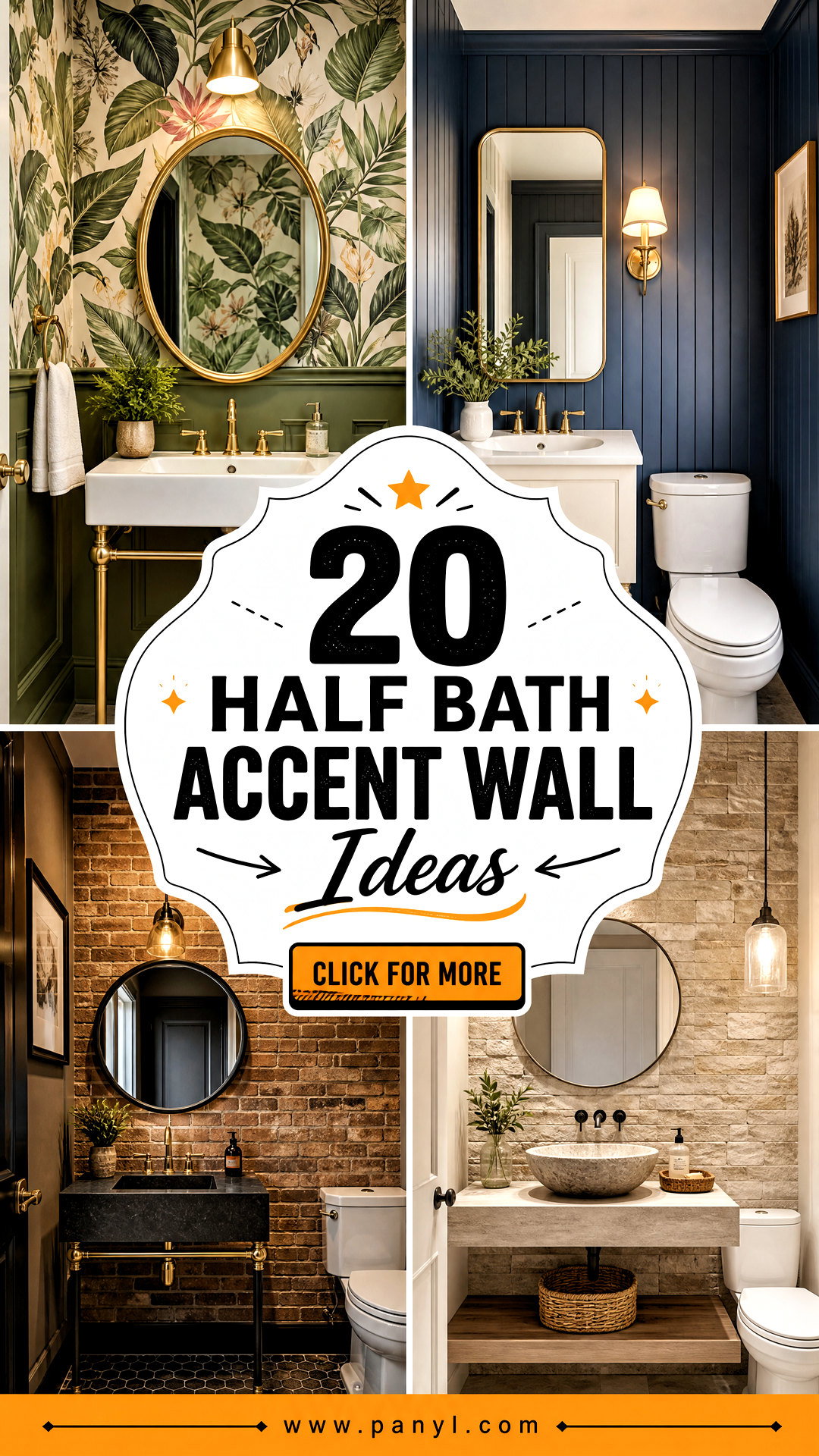 20 Half Bath Accent Wall Ideas for a Bold Small-Space Look - 20 Half Bath Accent Wall Ideas for a Bold Small-Space Look