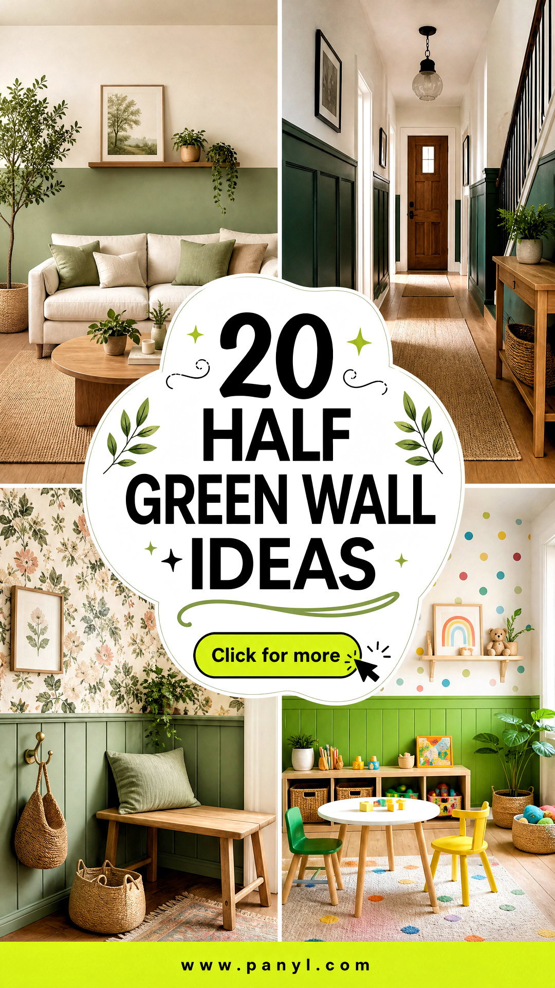 20 Half Green Wall Ideas for a Fresh Modern Home Look - 20 Half Green Wall Ideas for a Fresh, Modern Home Look