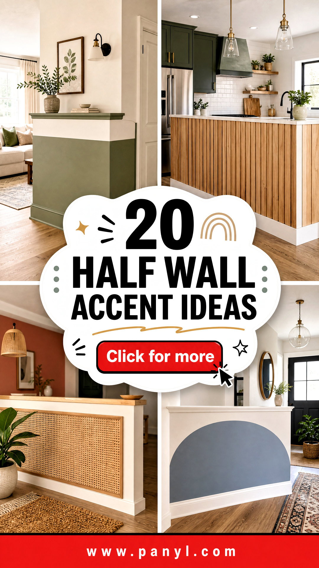 20 Half Wall Accent Ideas for a Bold Budget-Friendly Update - 20 Half Wall Accent Ideas for a Bold, Budget-Friendly Update