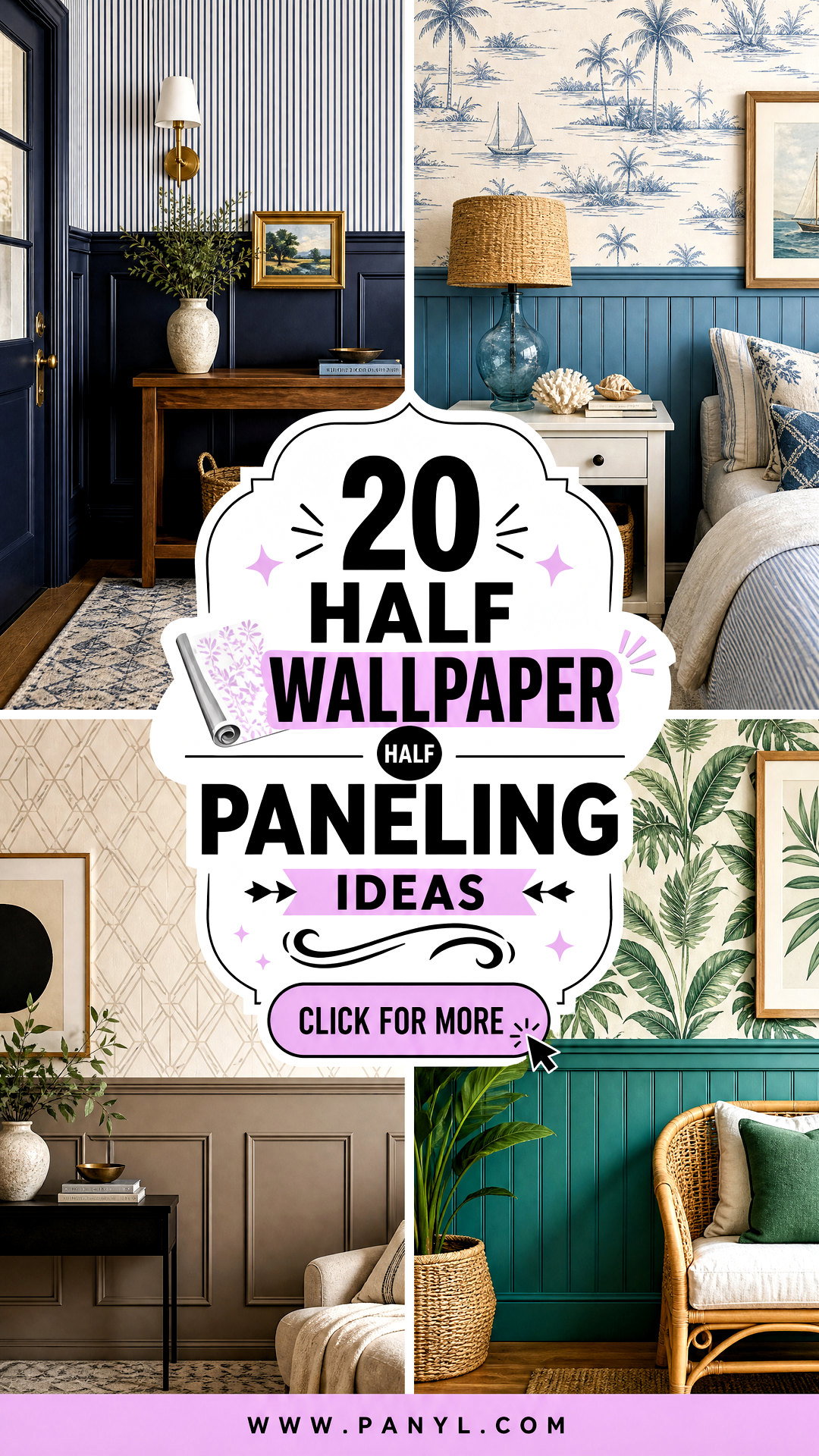 20 Half Wallpaper Half Paneling Ideas for Characterful Walls - 20 Half Wallpaper Half Paneling Ideas for Characterful Walls