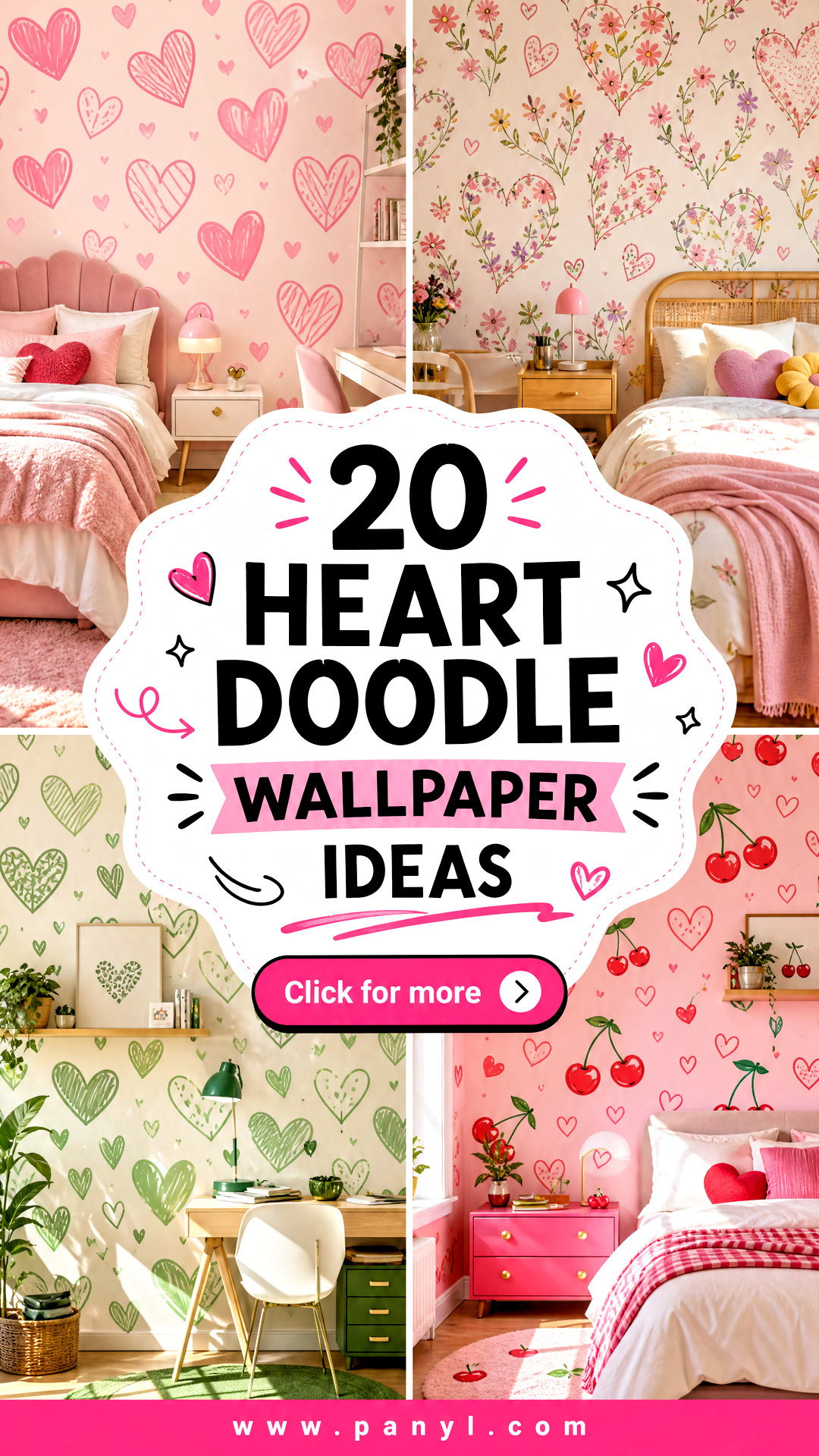 20 Heart Doodle Wallpaper Ideas for Playful Creative Rooms - 20 Heart Doodle Wallpaper Ideas for Playful, Creative Rooms