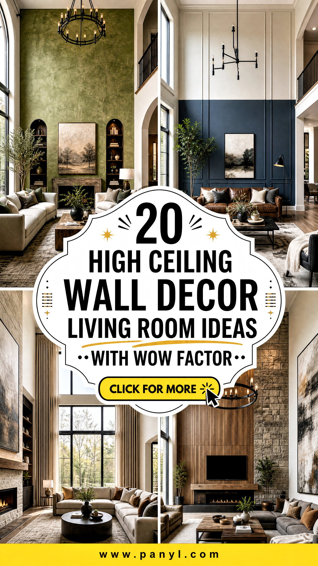 20 High Ceiling Wall Decor Living Room Ideas With Wow Factor - 20 High Ceiling Wall Decor Living Room Ideas With Wow Factor
