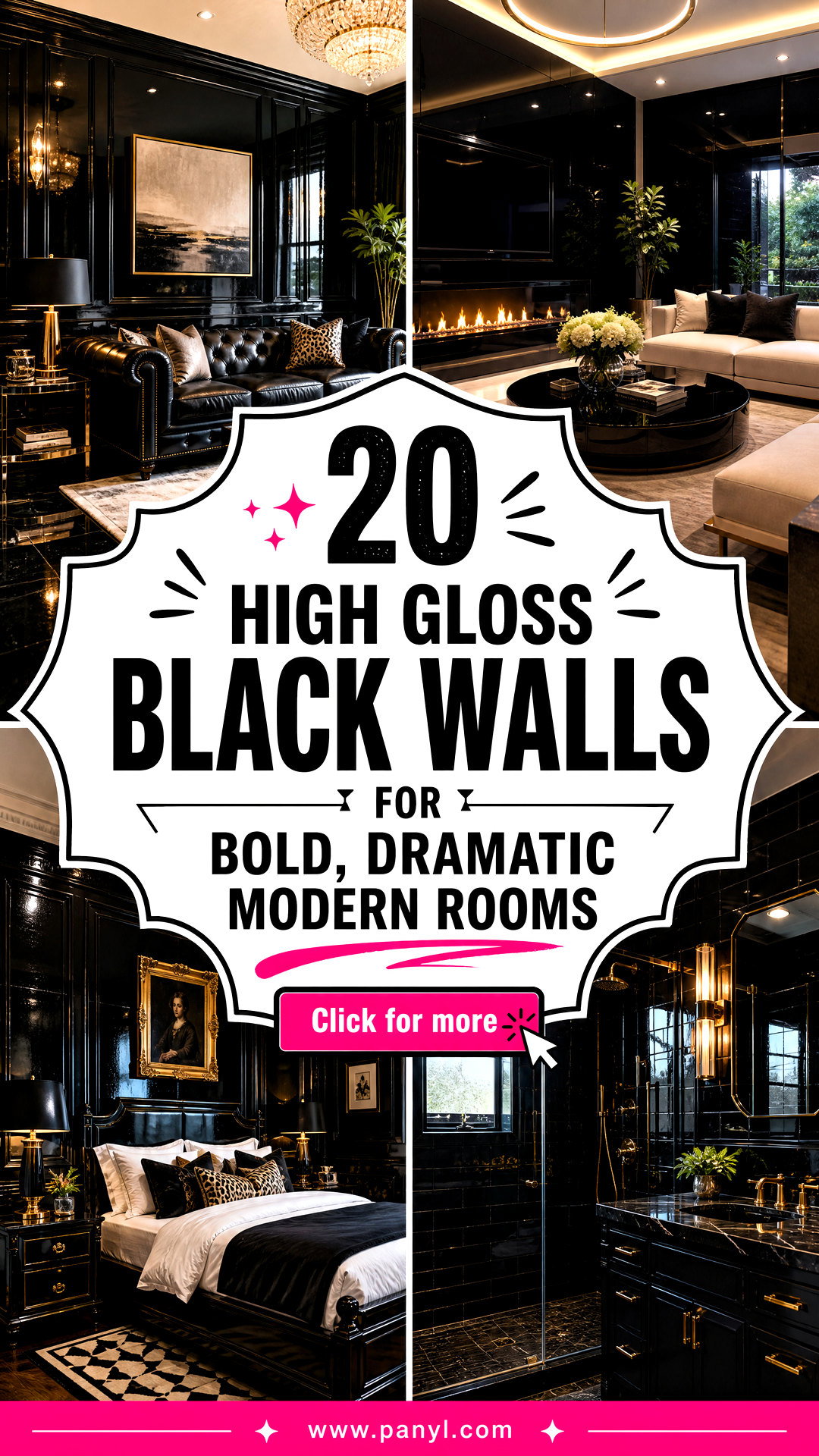 20 High Gloss Black Walls for Bold Dramatic Modern Rooms - 20 High Gloss Black Walls for Bold, Dramatic Modern Rooms
