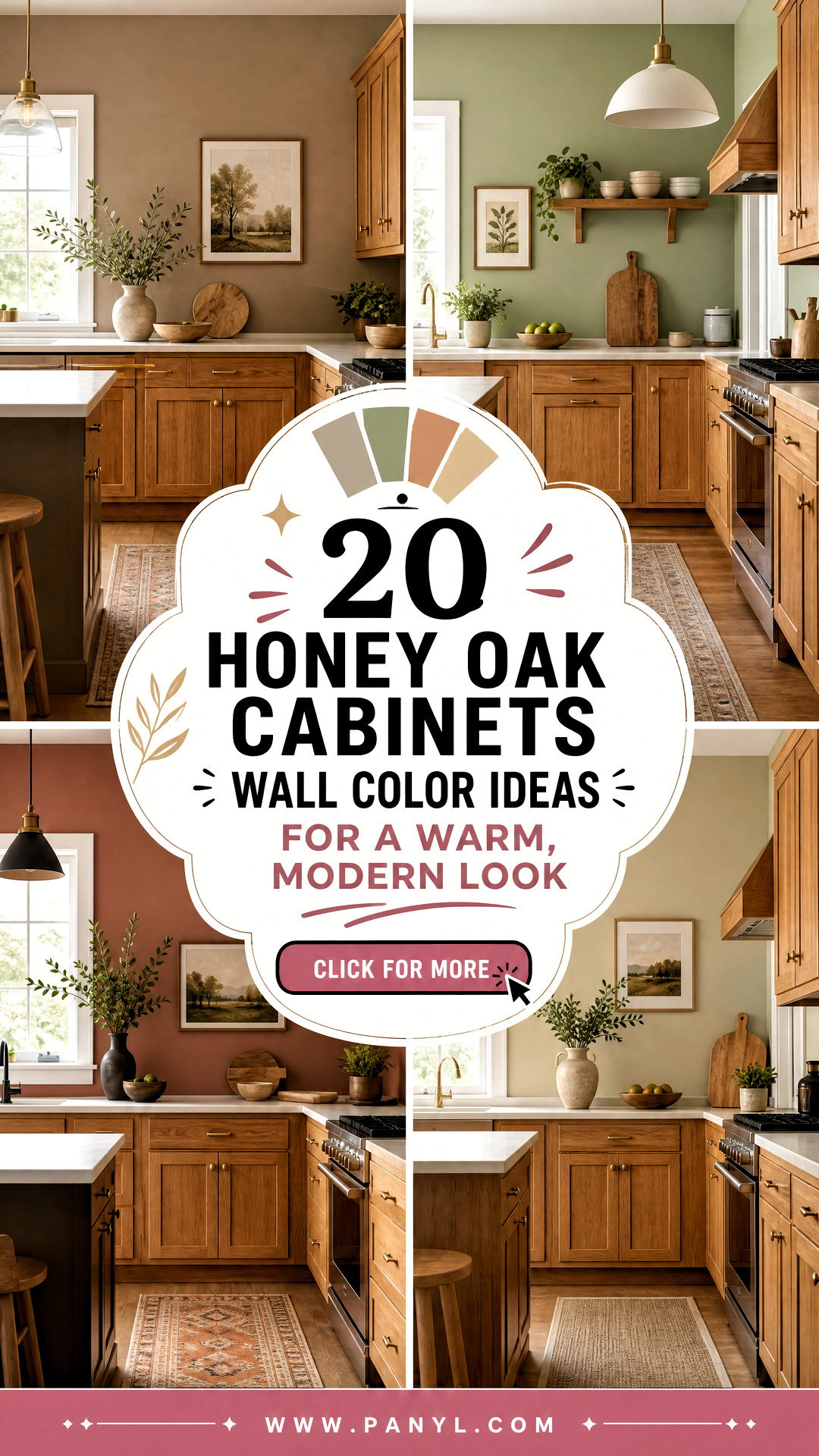 20 Honey Oak Cabinets Wall Color Ideas for a Warm Modern Look - 20 Honey Oak Cabinets Wall Color Ideas for a Warm, Modern Look