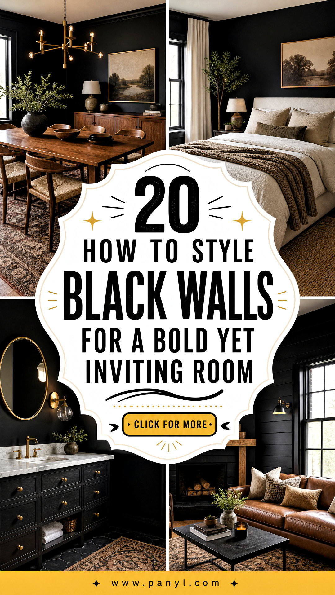 20 How To Style Black Walls for a Bold Yet Inviting Room - 20 How To Style Black Walls for a Bold Yet Inviting Room