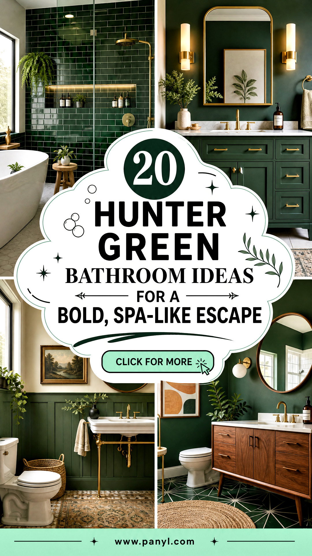 20 Hunter Green Bathroom Ideas for a Bold Spa-Like Escape - 20 Hunter Green Bathroom Ideas for a Bold, Spa-Like Escape