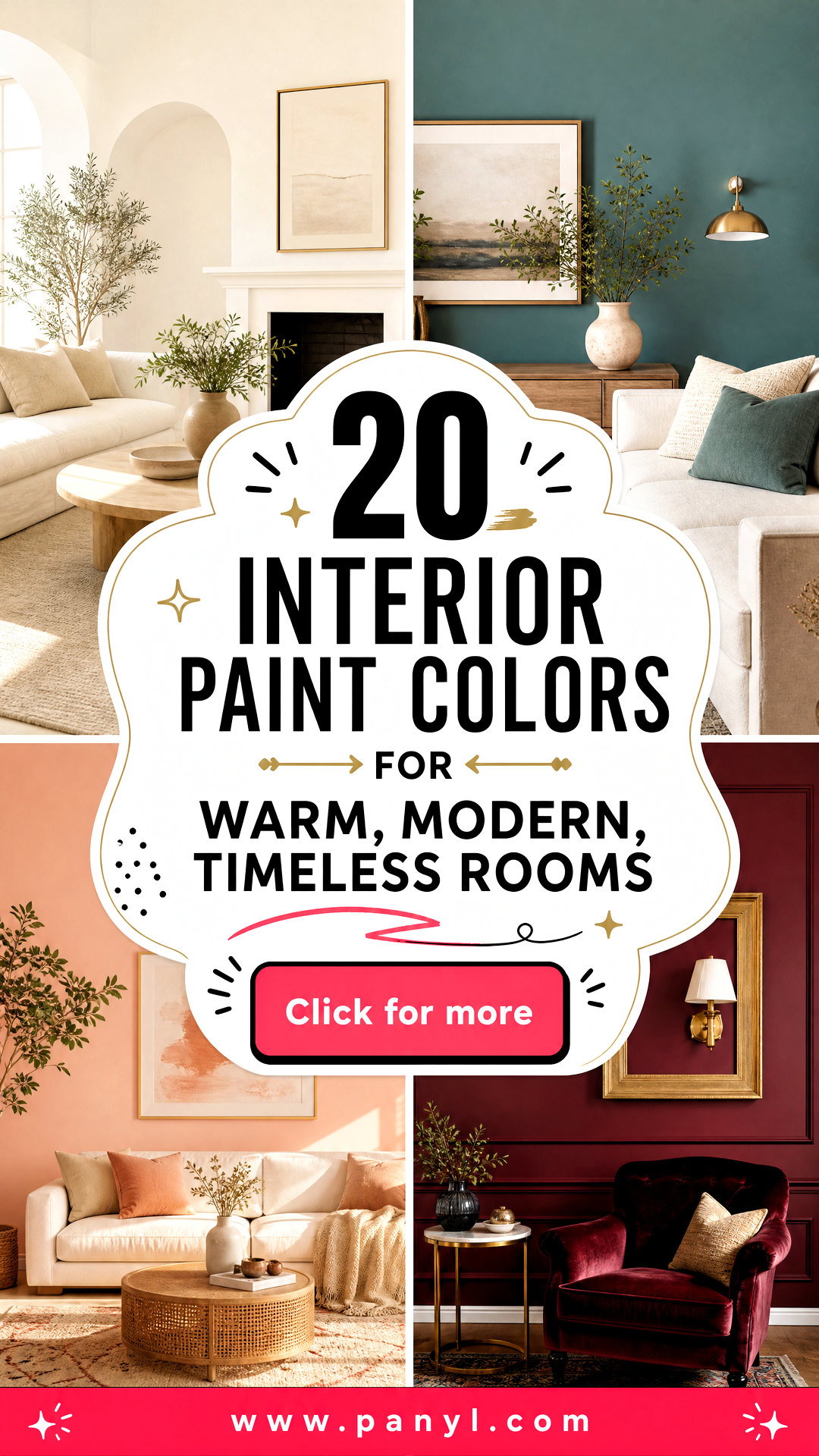 20 Interior Paint Colors for Warm Modern Timeless Rooms - 20 Interior Paint Colors for Warm, Modern, Timeless Rooms