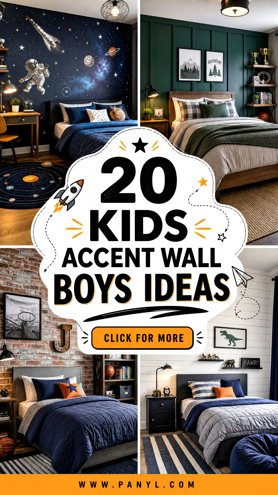 20 Kids Accent Wall Boys Ideas for Cool Creative Bedrooms - 20 Kids Accent Wall Boys Ideas for Cool, Creative Bedrooms