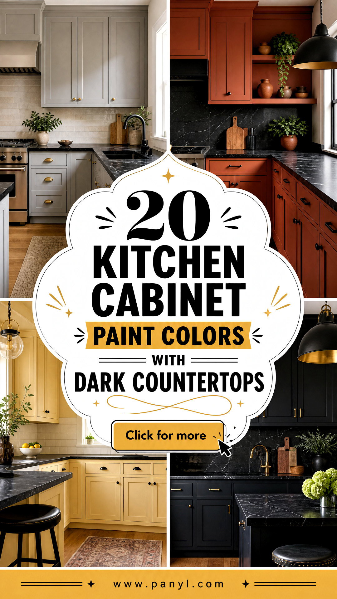 20 Kitchen Cabinet Paint Colors With Dark Countertops Chic Picks - 20 Kitchen Cabinet Paint Colors With Dark Countertops: Chic Picks