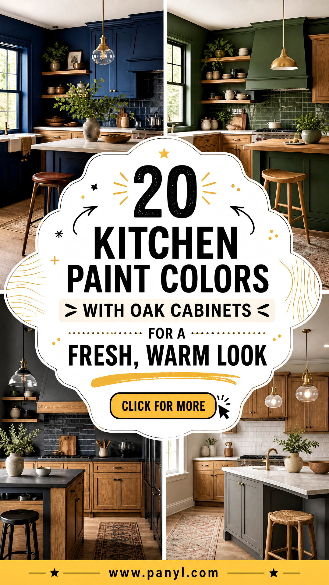 20 Kitchen Paint Colors With Oak Cabinets for a Fresh Warm Look - 20 Kitchen Paint Colors With Oak Cabinets for a Fresh, Warm Look