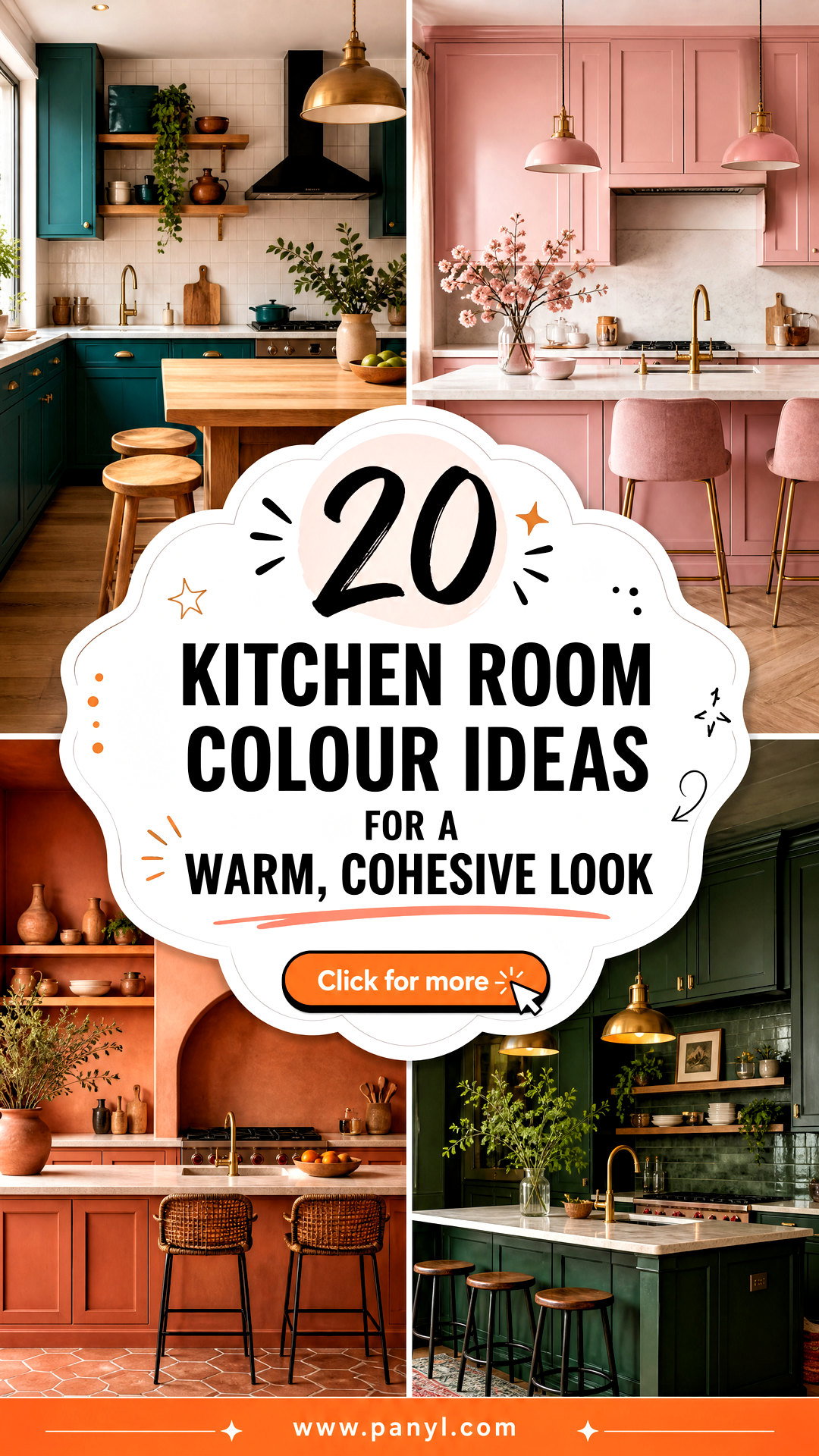 20 Kitchen Room Colour Ideas for a Warm Cohesive Look - 20 Kitchen Room Colour Ideas for a Warm, Cohesive Look
