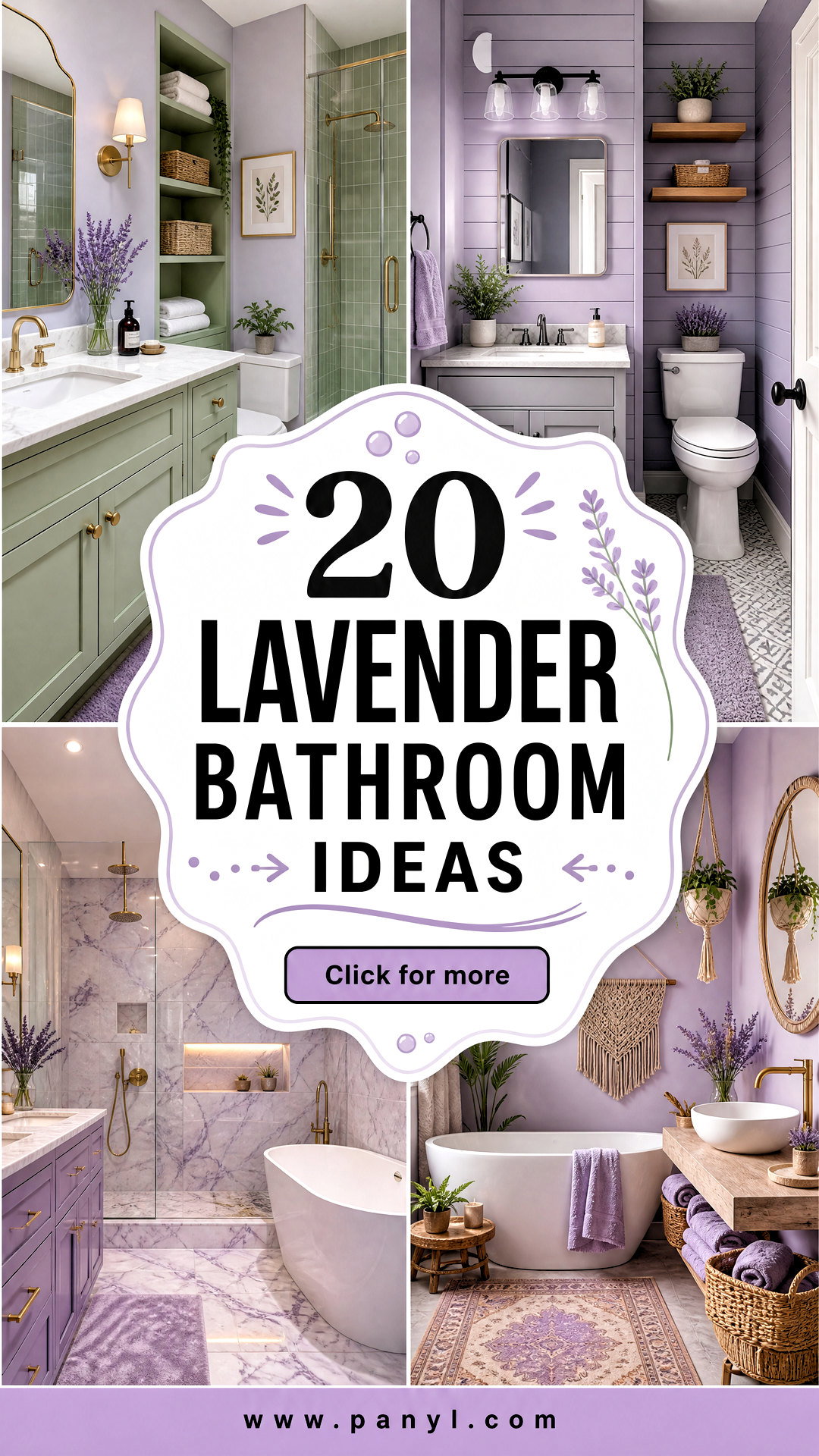 20 Lavender Bathroom Ideas for a Calm Serene Spa-Like Escape - 20 Lavender Bathroom Ideas for a Calm, Serene Spa-Like Escape