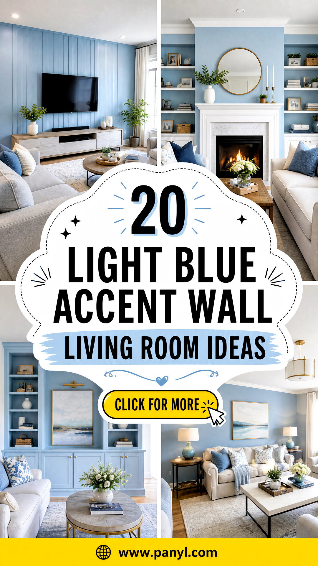 20 Light Blue Accent Wall Living Room Ideas for Fresh Airy Style - 20 Light Blue Accent Wall Living Room Ideas for Fresh, Airy Style