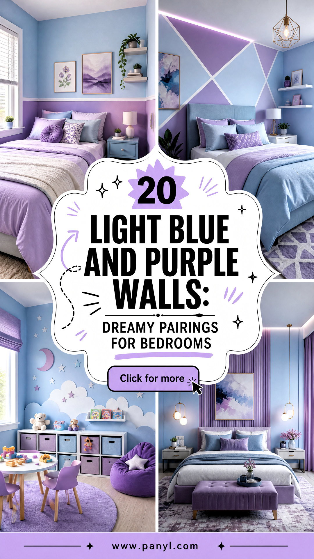 20 Light Blue And Purple Walls Dreamy Pairings for Bedrooms - 20 Light Blue And Purple Walls: Dreamy Pairings for Bedrooms
