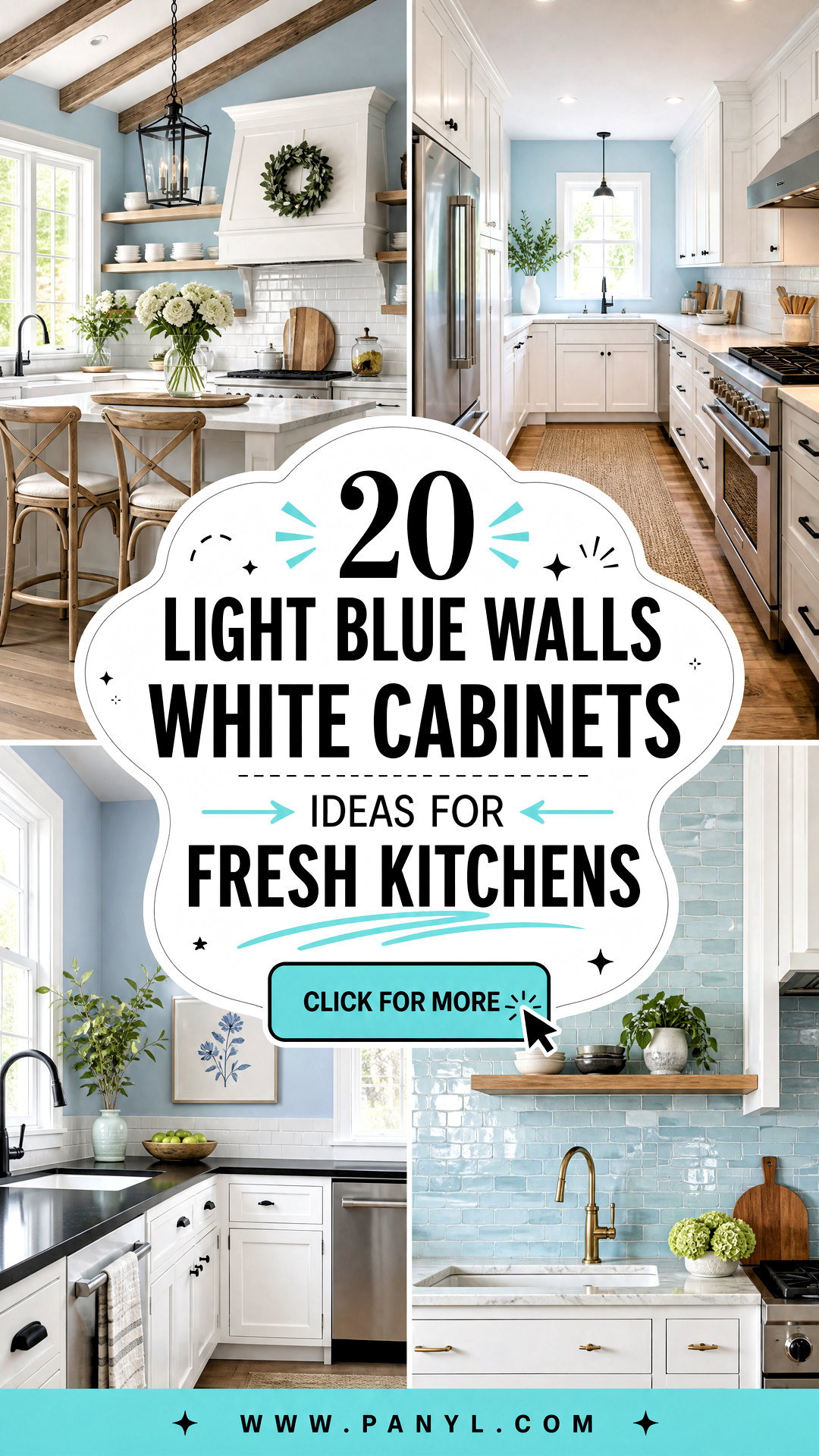 20 Light Blue Walls White Cabinets Ideas for Fresh Kitchens - 20 Light Blue Walls White Cabinets Ideas for Fresh Kitchens