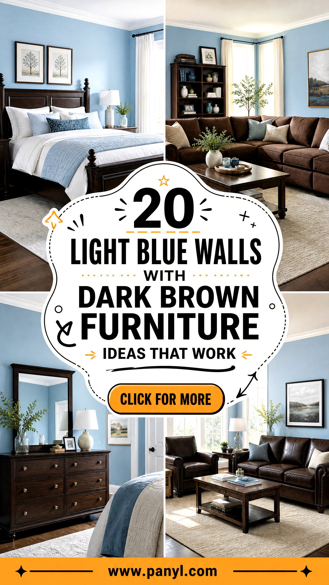 20 Light Blue Walls With Dark Brown Furniture Ideas That Work - 20 Light Blue Walls With Dark Brown Furniture Ideas That Work
