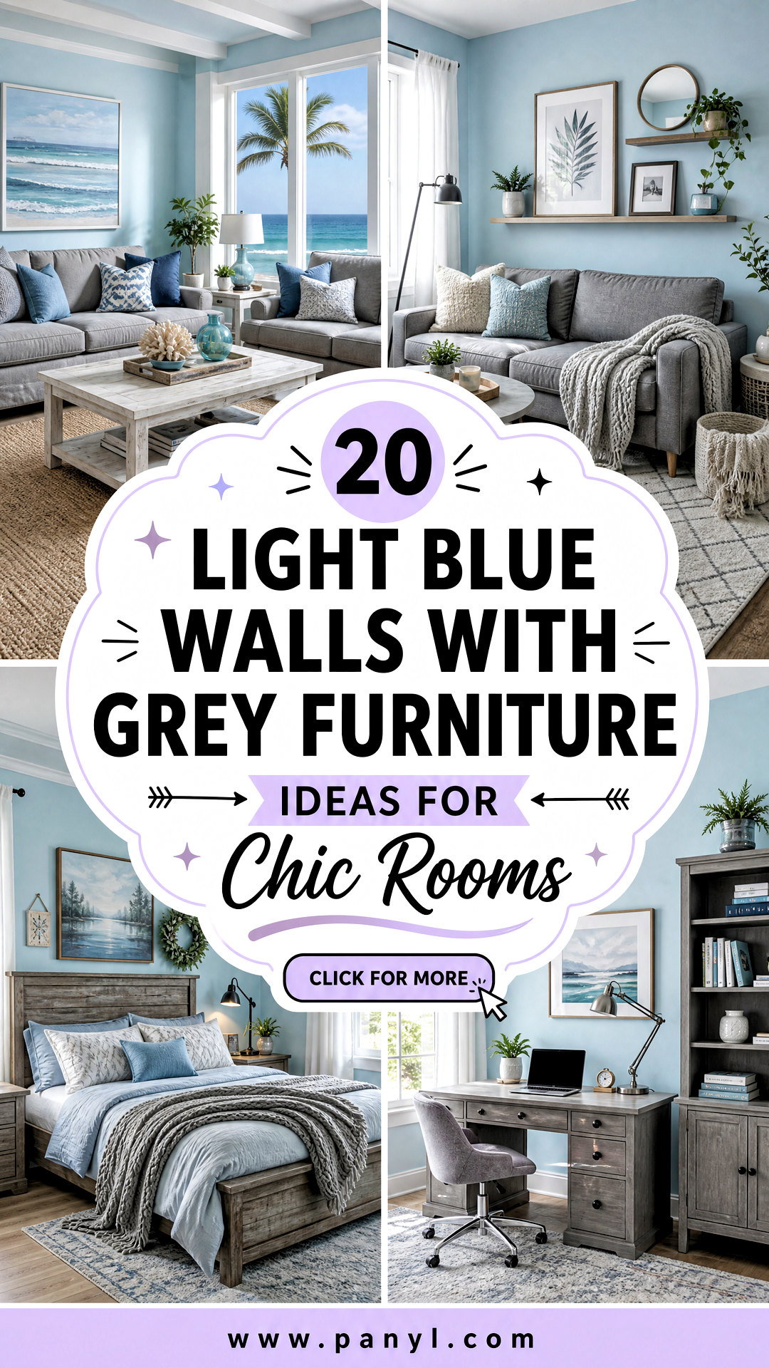 20 Light Blue Walls With Grey Furniture Ideas for Chic Rooms - 20 Light Blue Walls With Grey Furniture Ideas for Chic Rooms