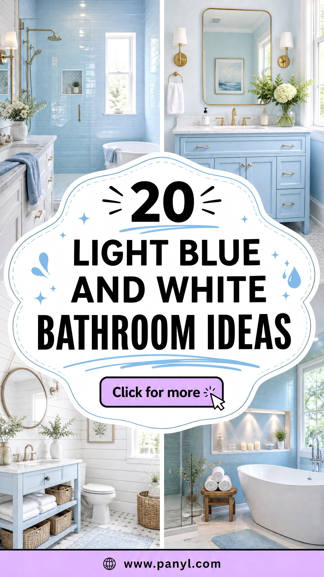 20 Light Blue and White Bathroom Ideas for a Serene Spa Style - 20 Light Blue and White Bathroom Ideas for a Serene Spa Style