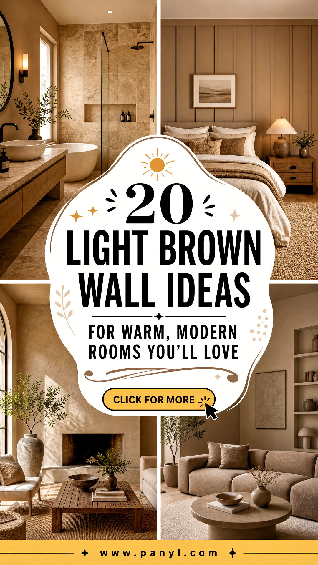 20 Light Brown Wall Ideas for Warm Modern Rooms Youll Love - 20 Light Brown Wall Ideas for Warm, Modern Rooms You’ll Love