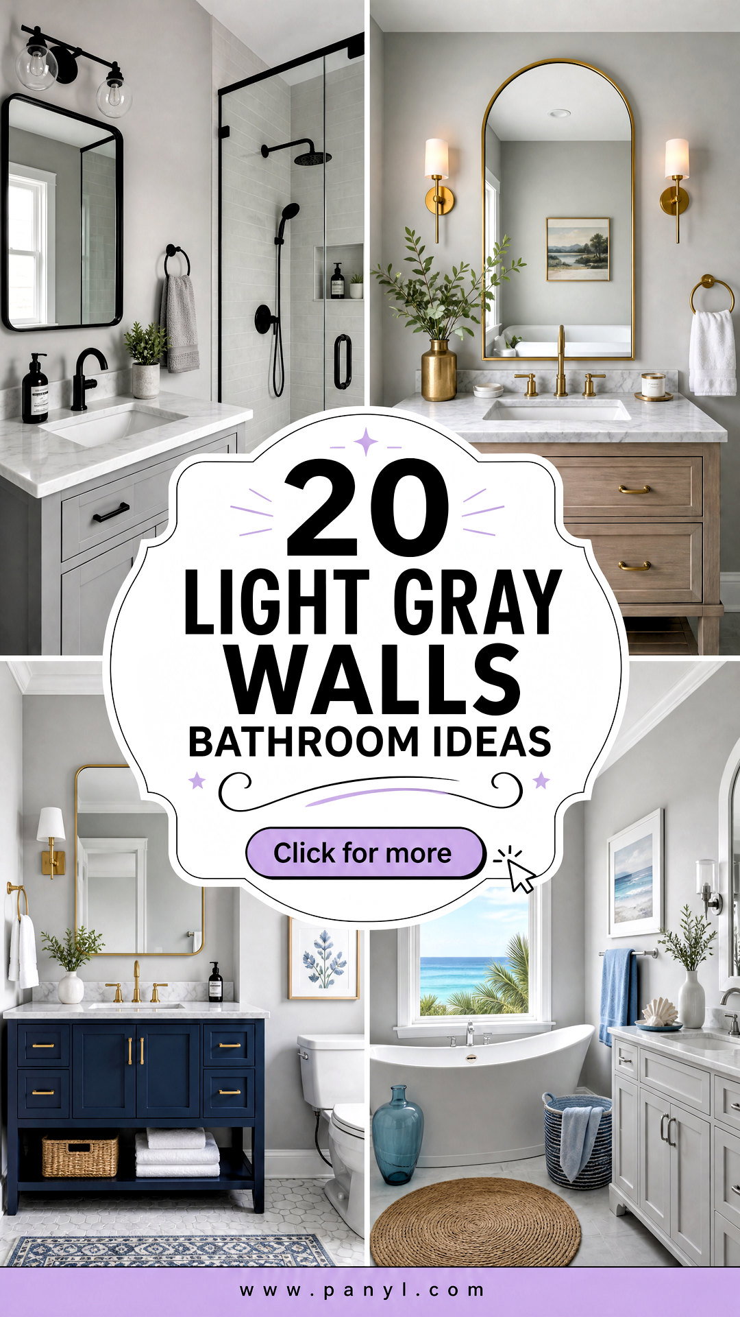 20 Light Gray Walls Bathroom Ideas for a Serene Spa Look - 20 Light Gray Walls Bathroom Ideas for a Serene Spa Look