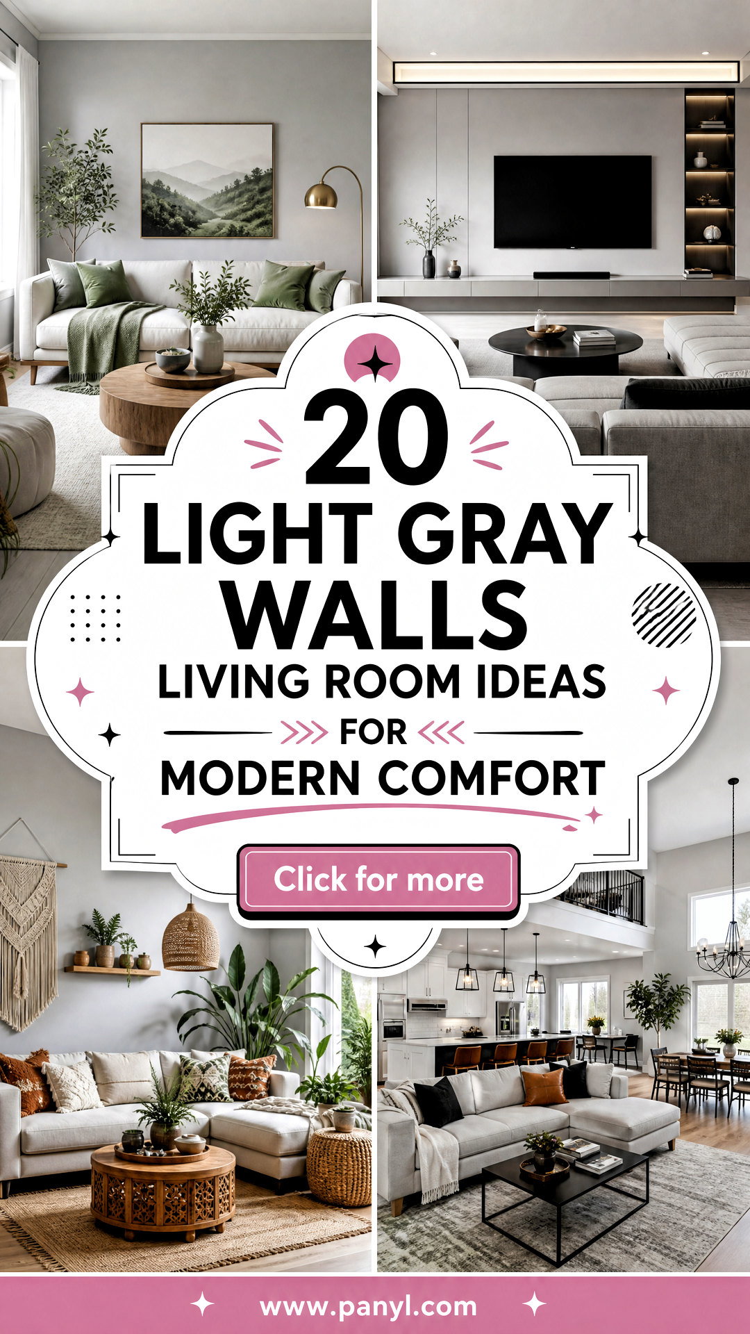 20 Light Gray Walls Living Room Ideas for Modern Comfort - 20 Light Gray Walls Living Room Ideas for Modern Comfort