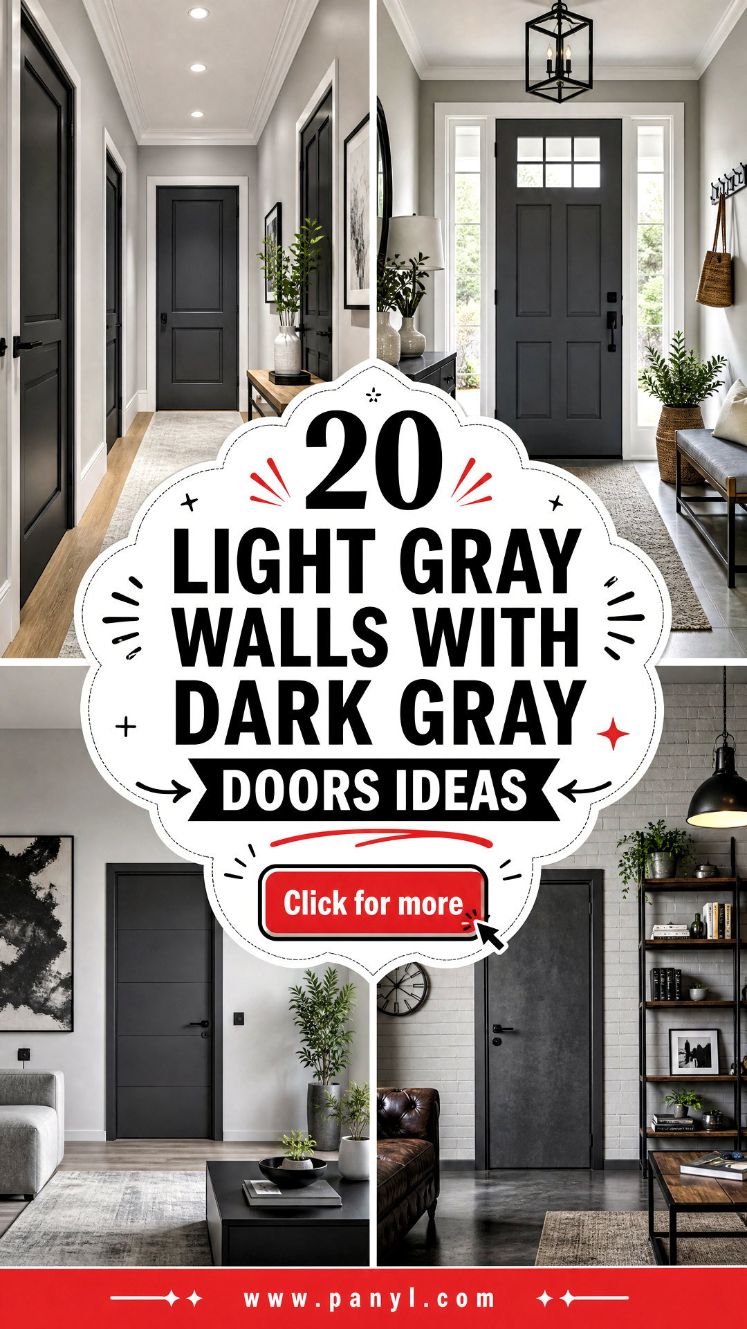 20 Light Gray Walls With Dark Gray Doors for Sleek Modern Homes - 20 Light Gray Walls With Dark Gray Doors for Sleek, Modern Homes