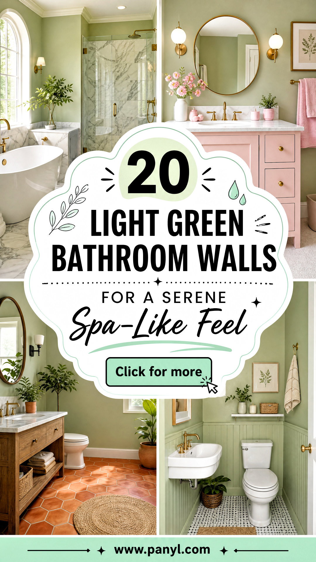 20 Light Green Bathroom Walls for a Serene Spa-Like Feel - 20 Light Green Bathroom Walls for a Serene Spa-Like Feel