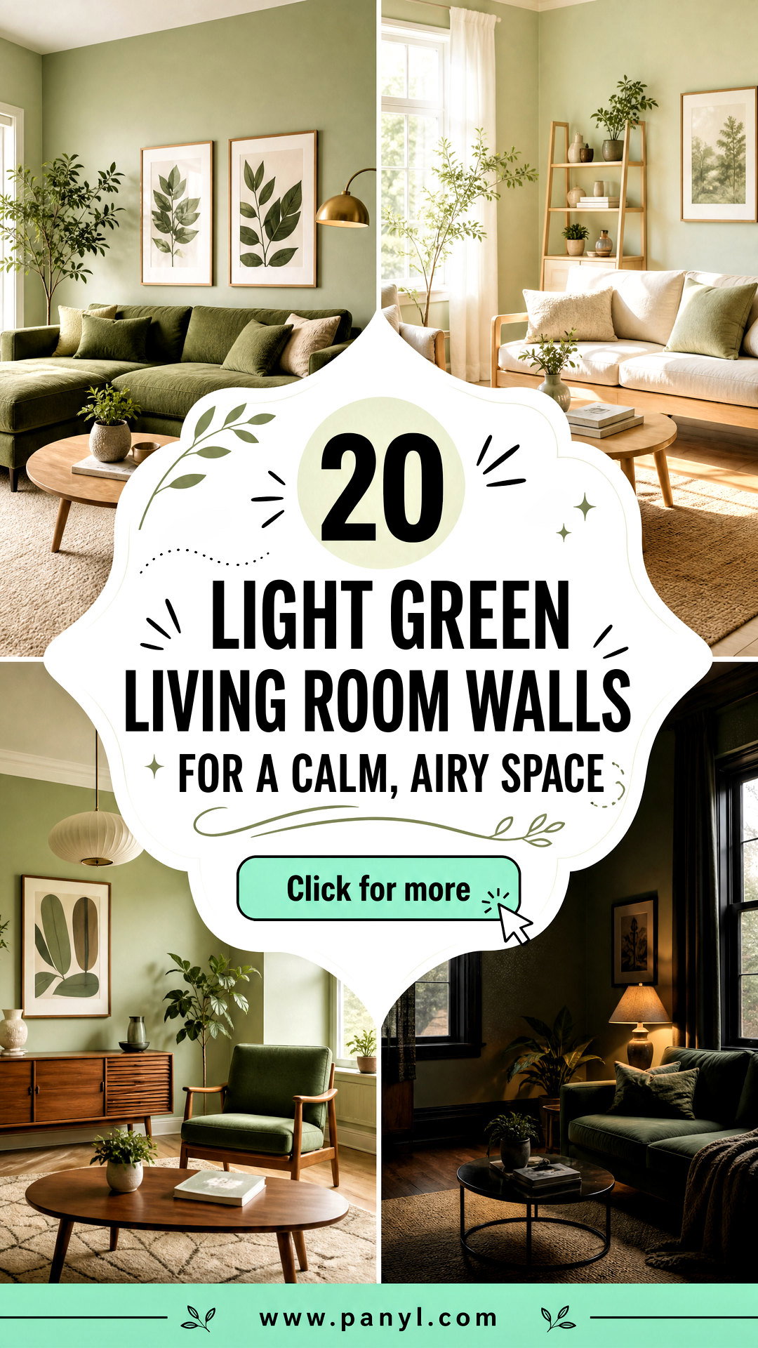 20 Light Green Living Room Walls for a Calm Airy Space - 20 Light Green Living Room Walls for a Calm, Airy Space