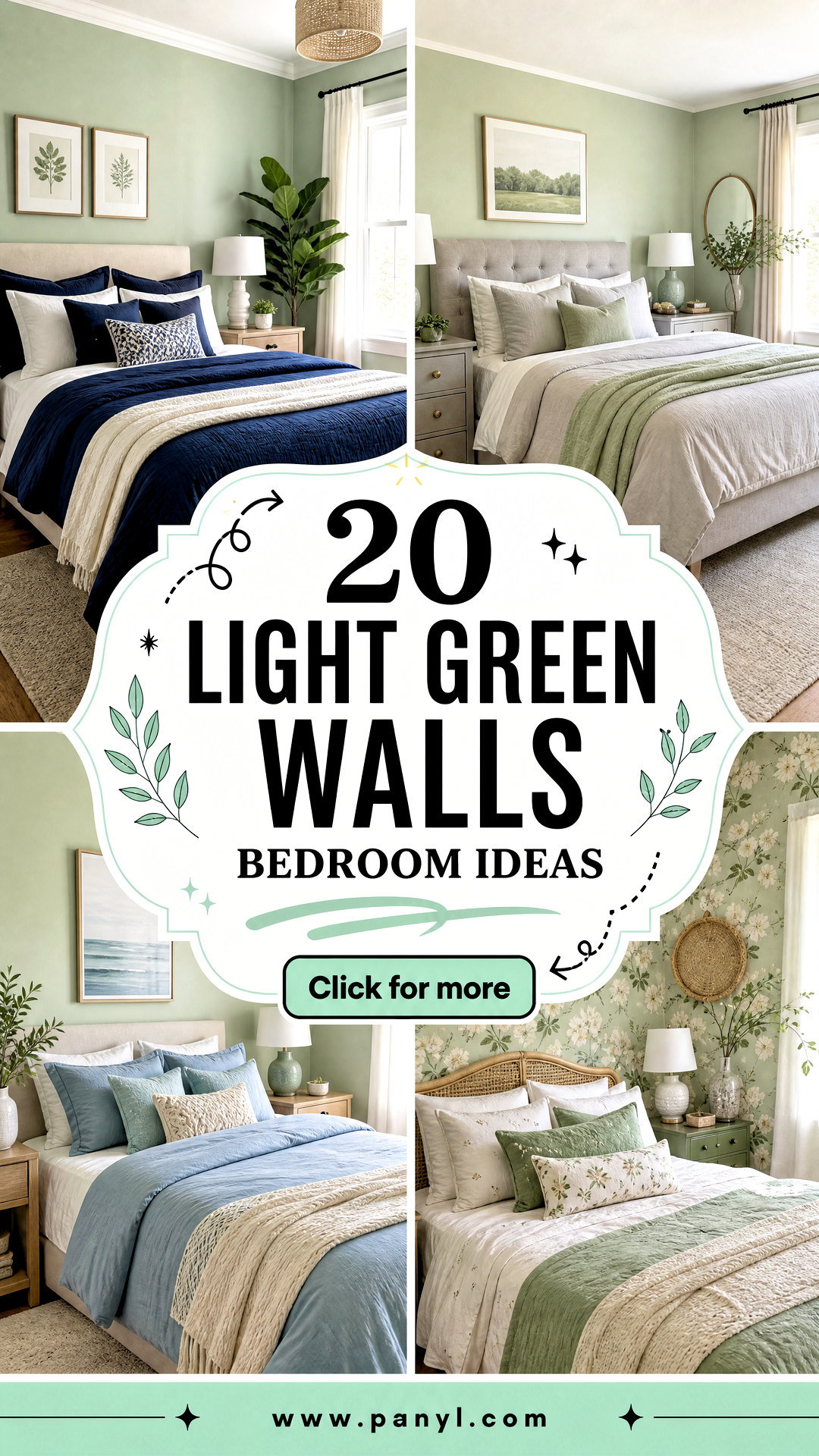 20 Light Green Walls Bedroom Ideas for a Calming Retreat - 20 Light Green Walls Bedroom Ideas for a Calming Retreat