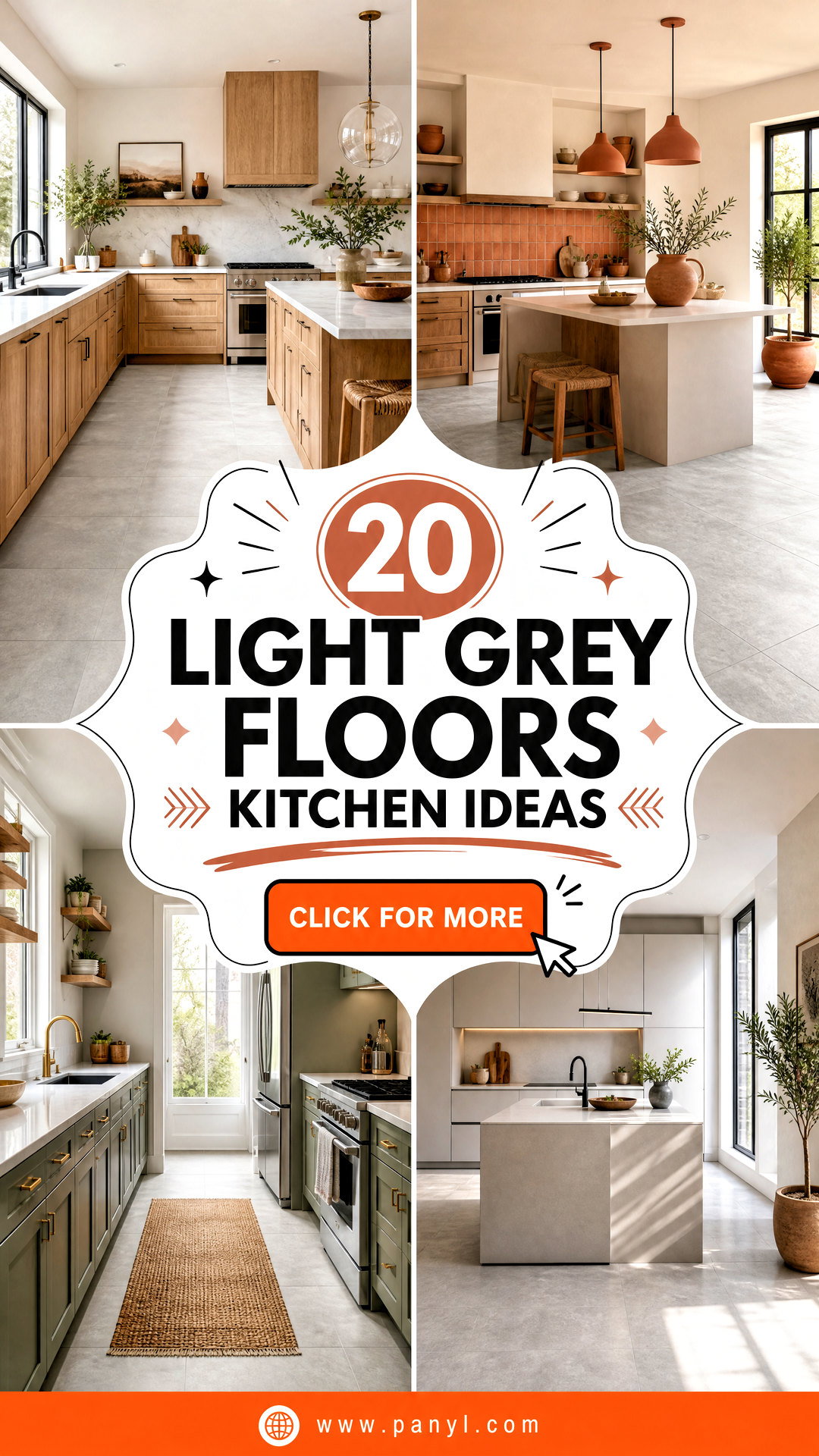 20 Light Grey Floors Kitchen Ideas for a Sleek Airy Look - 20 Light Grey Floors Kitchen Ideas for a Sleek, Airy Look