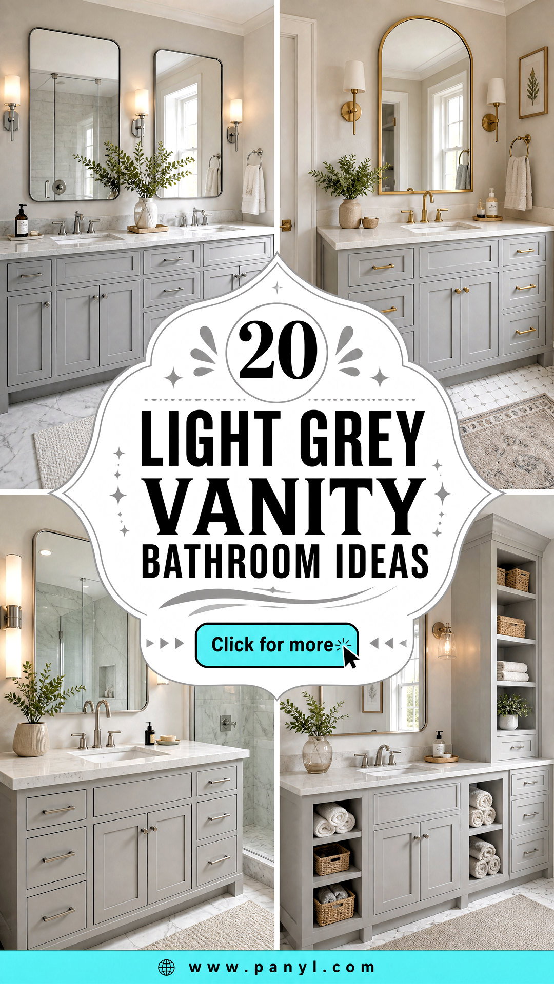 20 Light Grey Vanity Bathroom Ideas for a Spa-Like Update - 20 Light Grey Vanity Bathroom Ideas for a Spa-Like Update