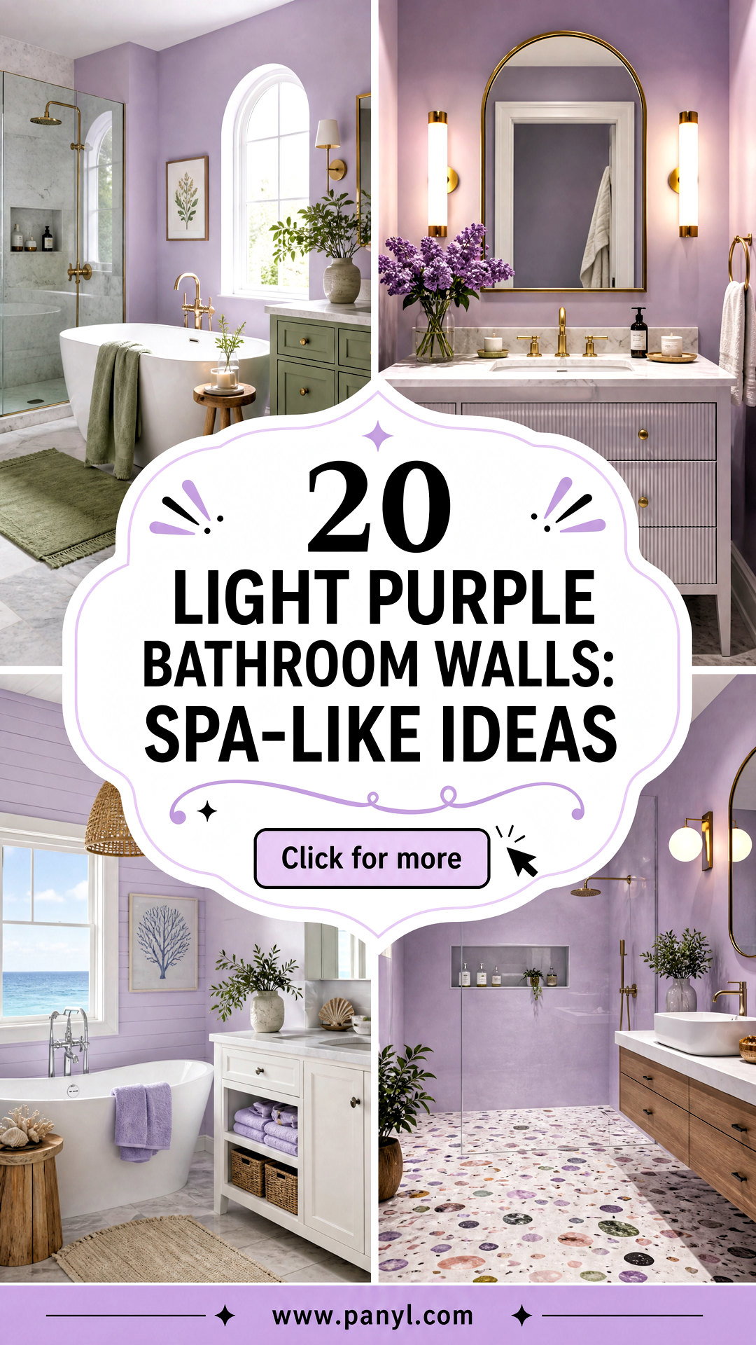 20 Light Purple Bathroom Walls Spa-Like Ideas for Serene Retreats - 20 Light Purple Bathroom Walls: Spa-Like Ideas for Serene Retreats