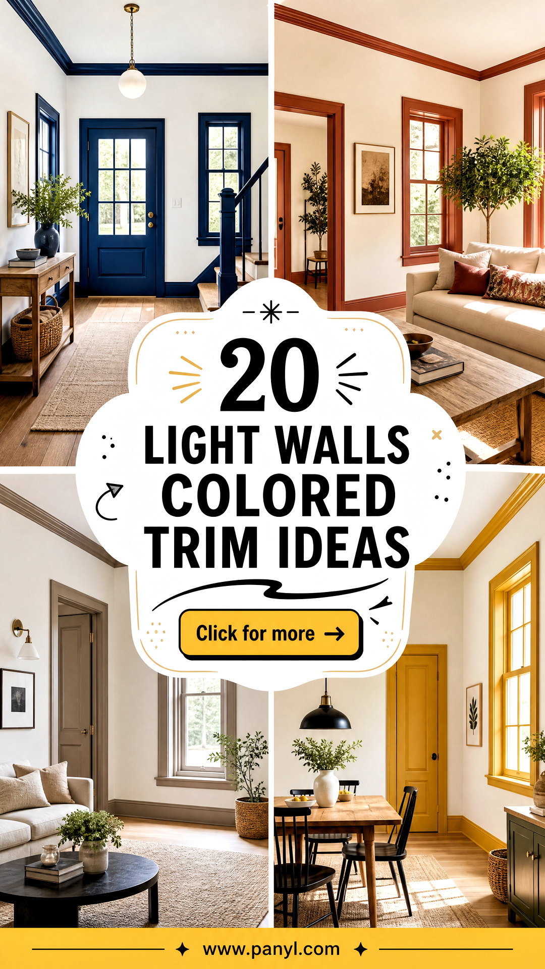 20 Light Walls Colored Trim Ideas With Fresh Modern Contrast - 20 Light Walls Colored Trim Ideas With Fresh Modern Contrast