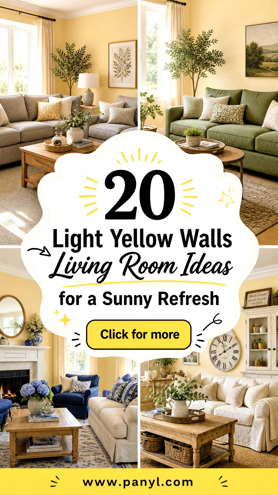 20 Light Yellow Walls Living Room Ideas for a Sunny Refresh - 20 Light Yellow Walls Living Room Ideas for a Sunny Refresh